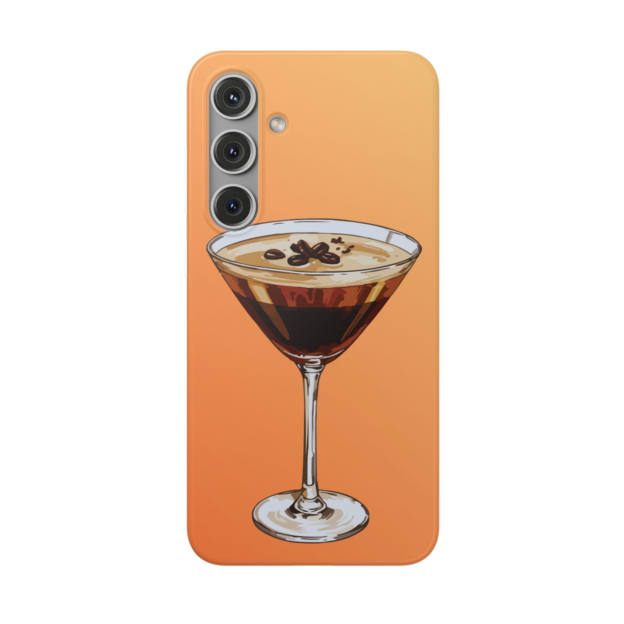 Espresso Martini Phone Case (Orange) - Stylish Cocktail iPhone 17/16/15 & Samsung A24