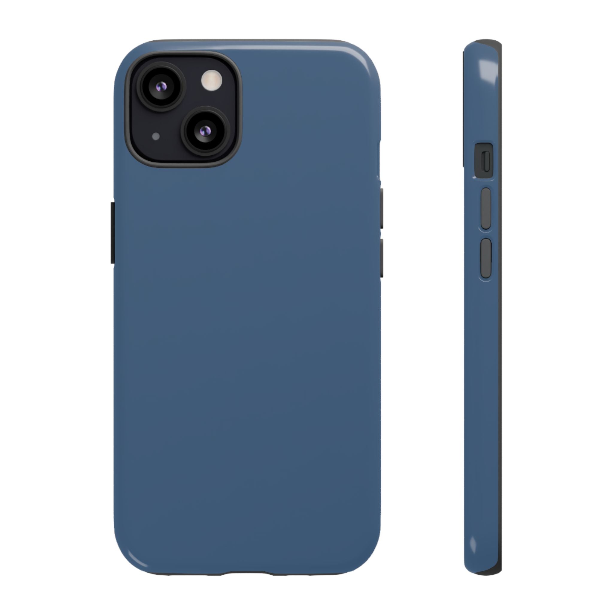Tough iPhone Case (Deep Blue Matte/Glossy) - Shockproof Durable Protective Cover