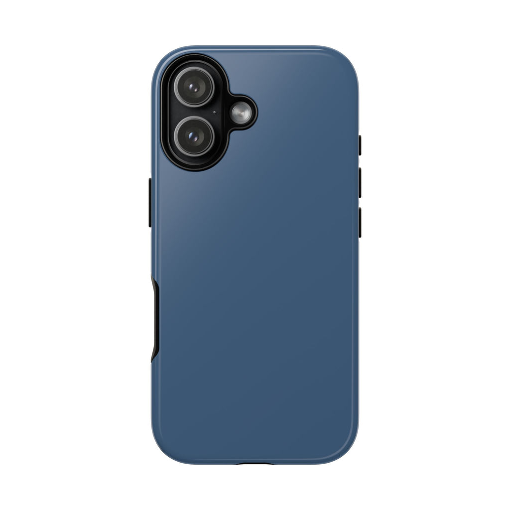 Tough iPhone Case (Deep Blue Matte/Glossy) - Shockproof Durable Protective Cover
