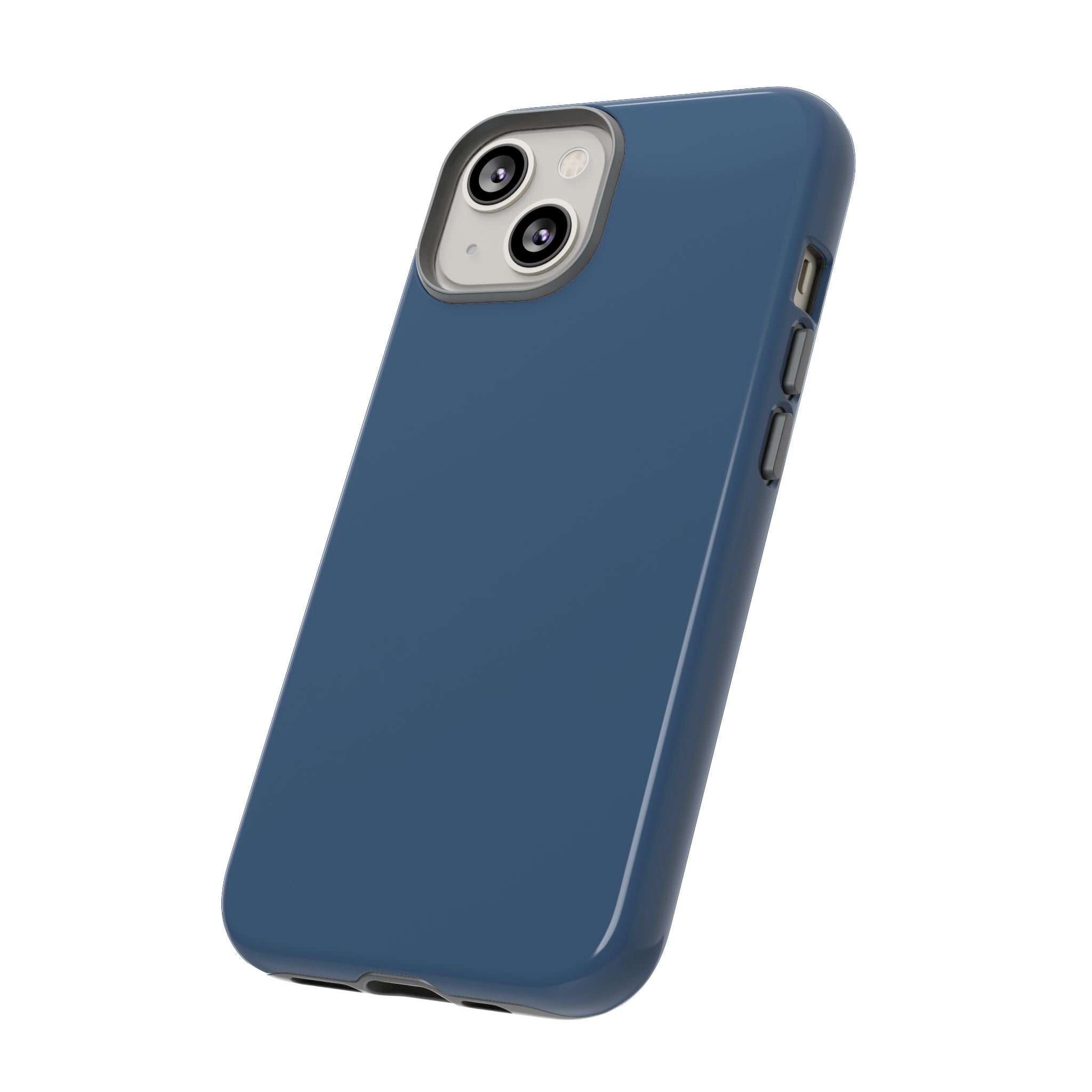 Tough iPhone Case (Deep Blue Matte/Glossy) - Shockproof Durable Protective Cover