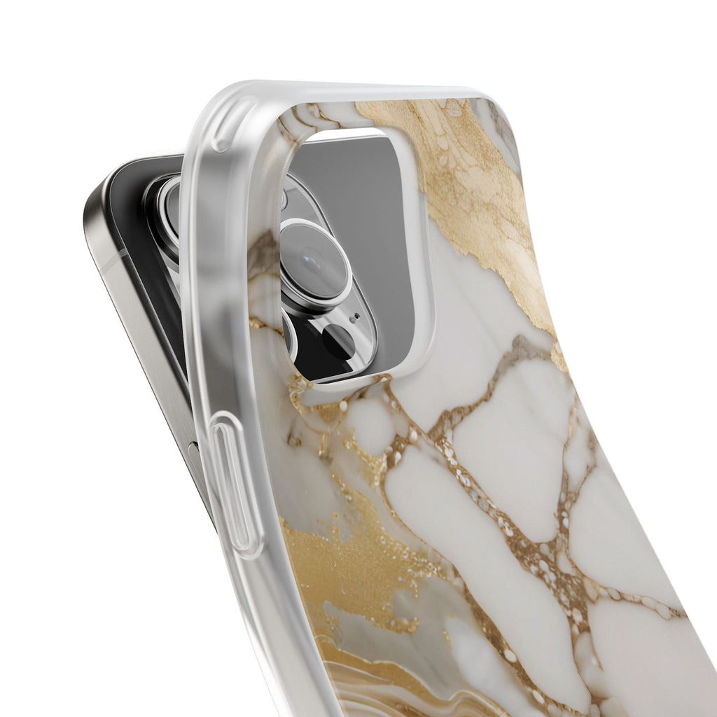 White Gold Marble Phone Case - iPhone 17/16/15 & Samsung A24