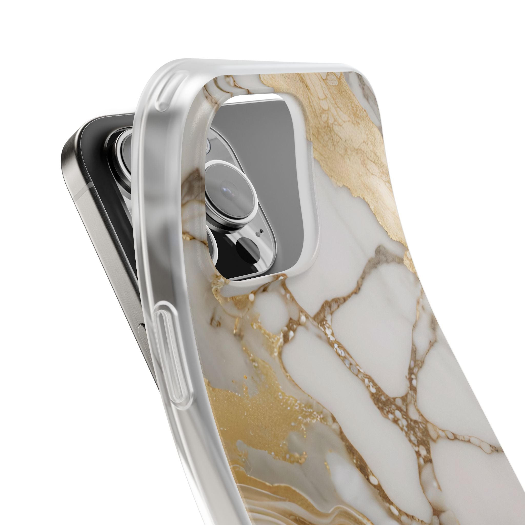White Gold Marble Phone Case - iPhone 17/16/15 & Samsung A24