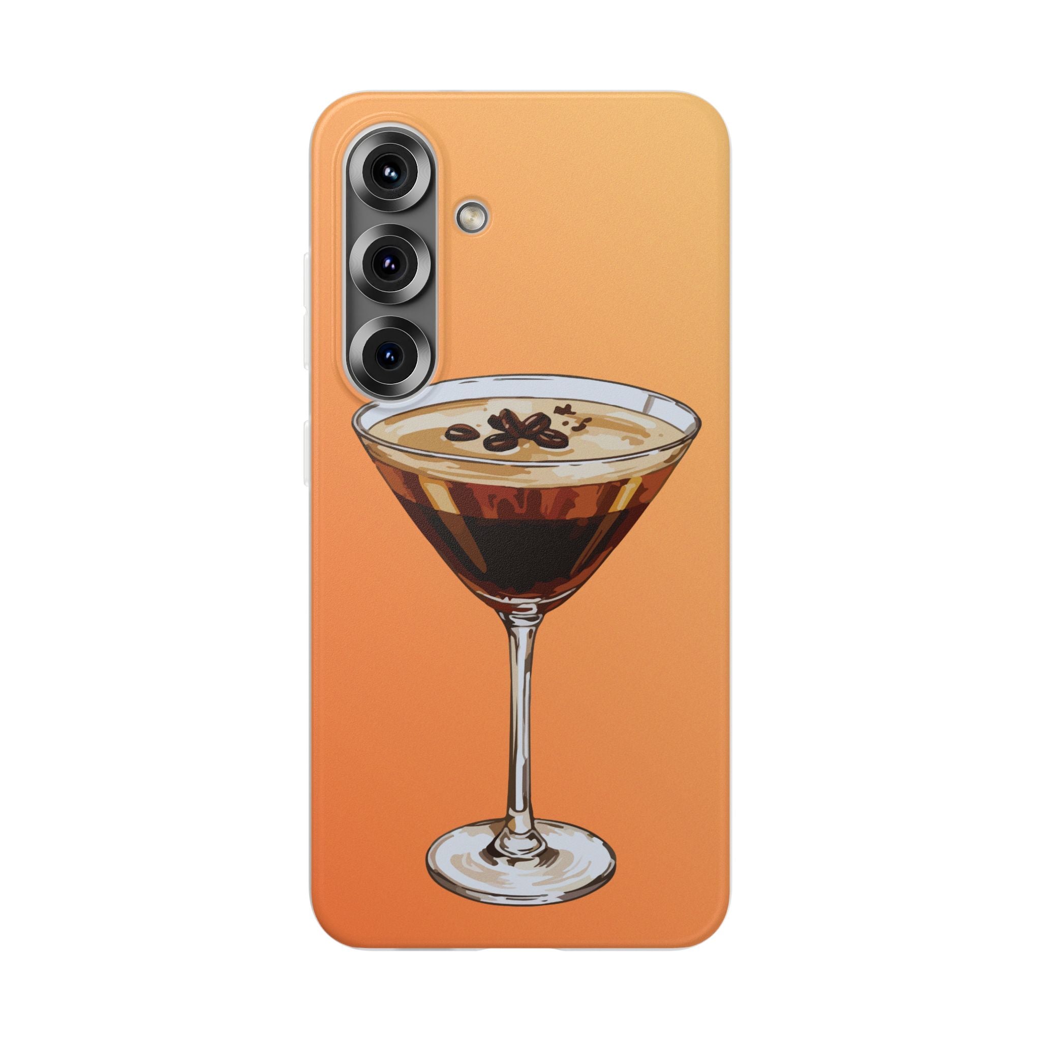 Espresso Martini Phone Case (Orange) - Stylish Cocktail iPhone 17/16/15 & Samsung A24
