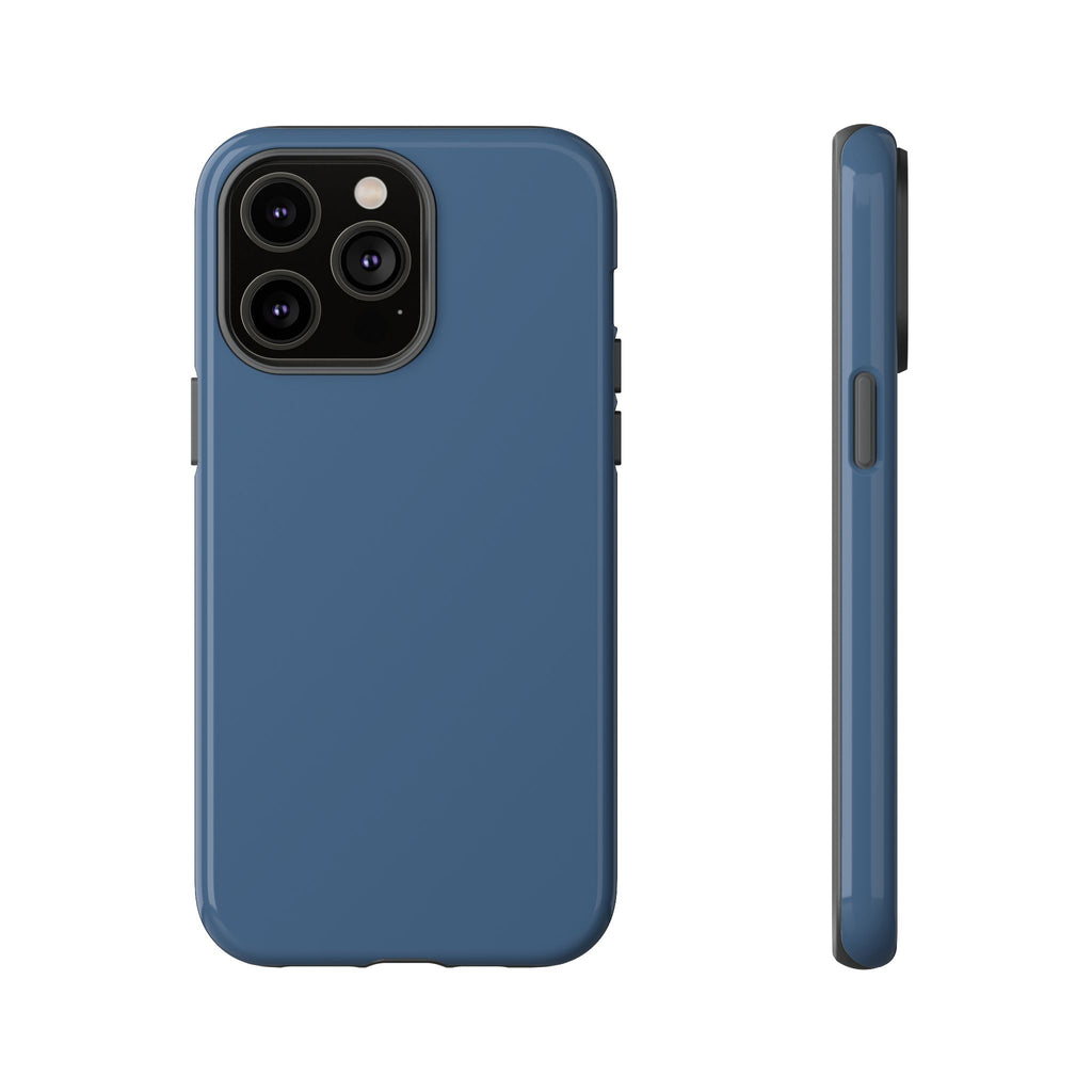 Tough iPhone Case (Deep Blue Matte/Glossy) - Shockproof Durable Protective Cover