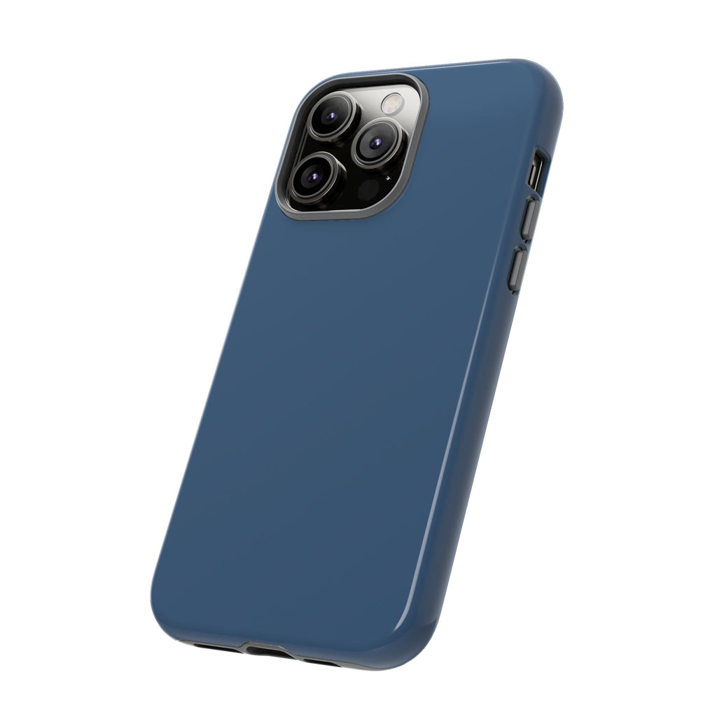 Tough iPhone Case (Deep Blue Matte/Glossy) - Shockproof Durable Protective Cover