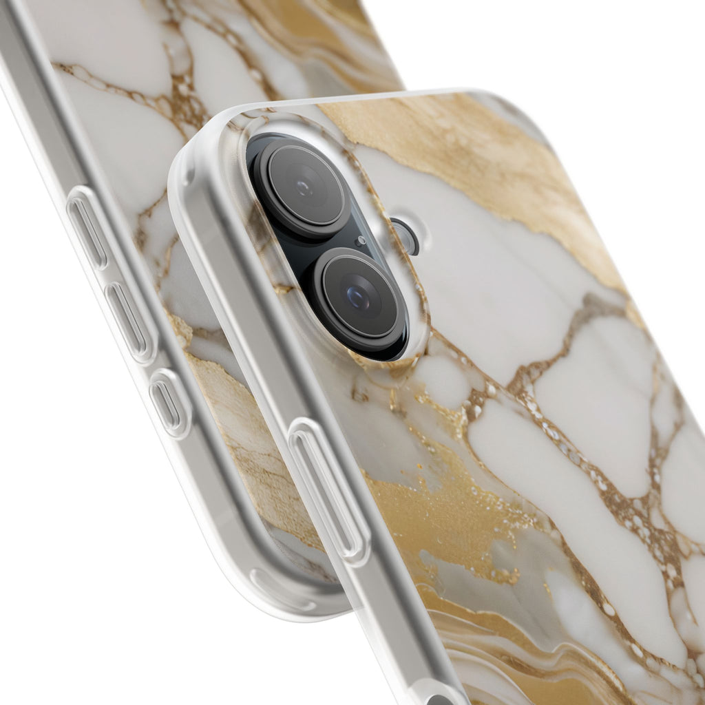 White Gold Marble Phone Case - iPhone 17/16/15 & Samsung A24