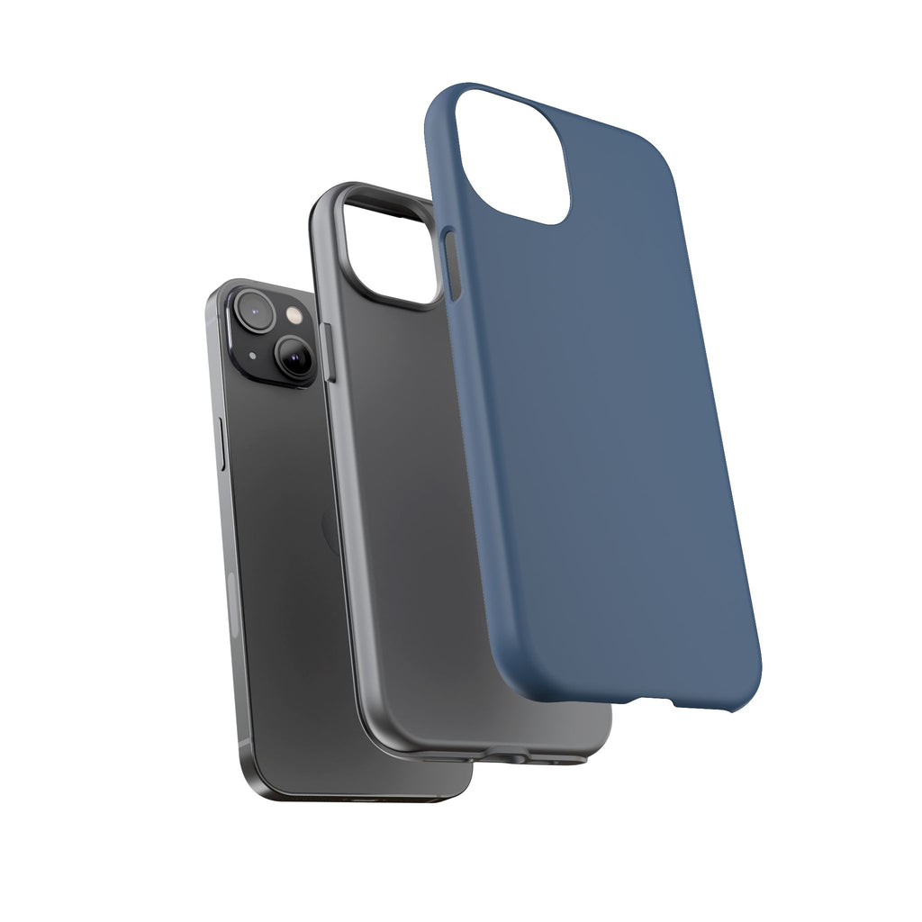 Tough iPhone Case (Deep Blue Matte/Glossy) - Shockproof Durable Protective Cover