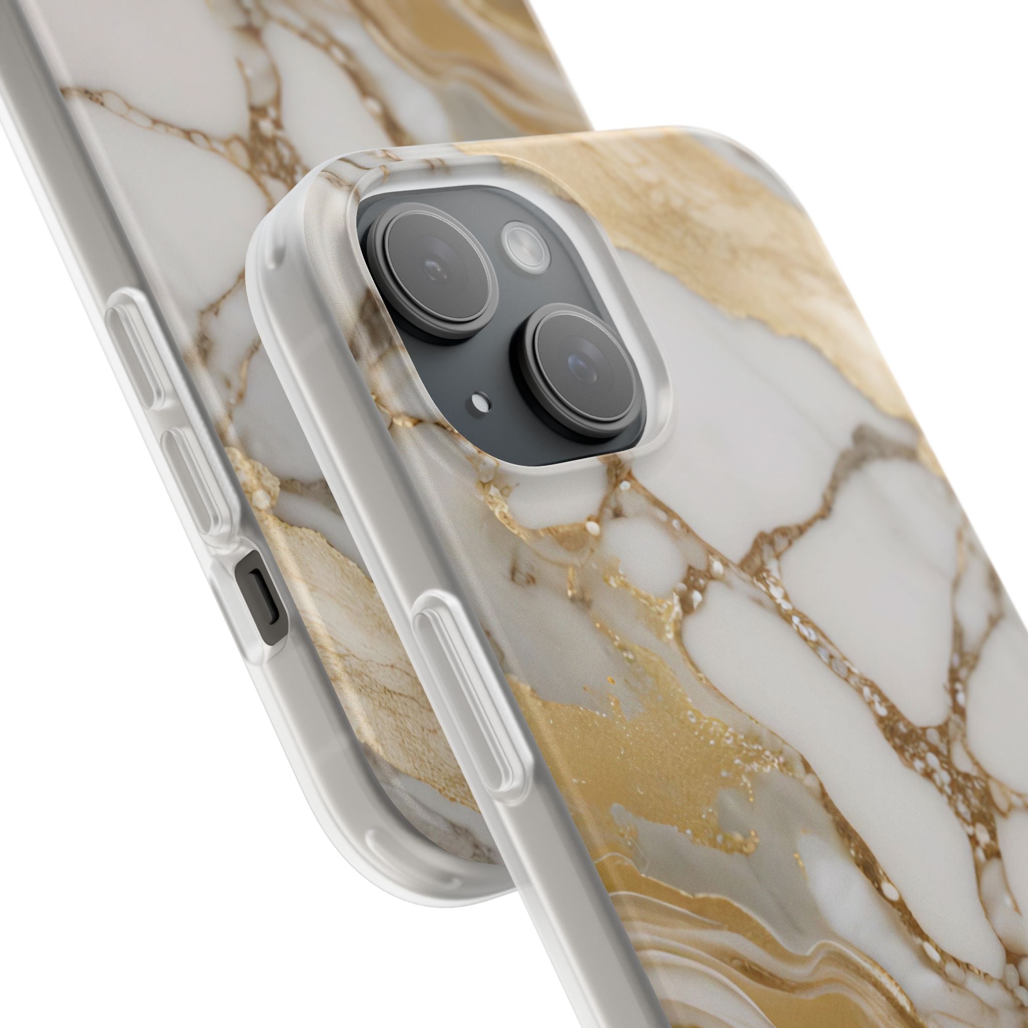 White Gold Marble Phone Case - iPhone 17/16/15 & Samsung A24
