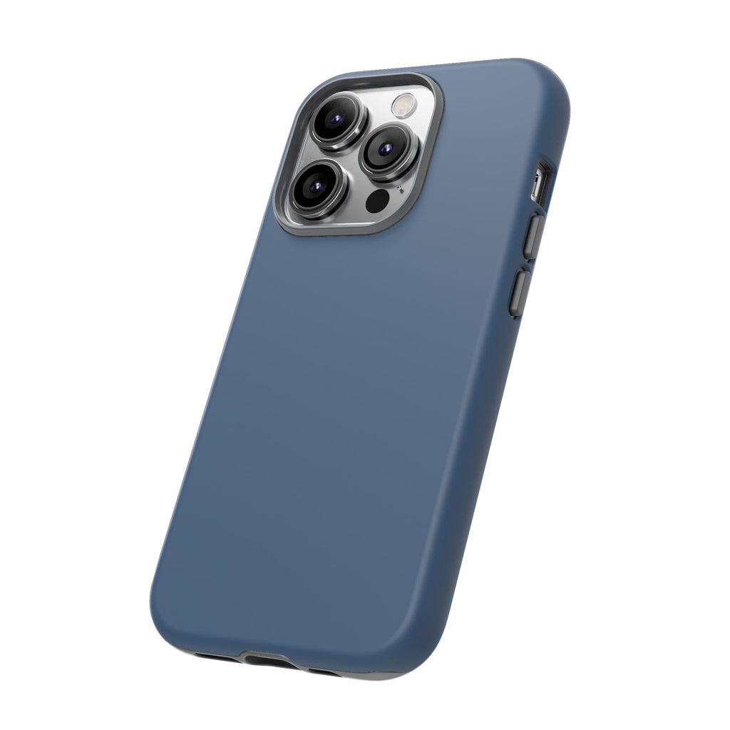 Tough iPhone Case (Deep Blue Matte/Glossy) - Shockproof Durable Protective Cover