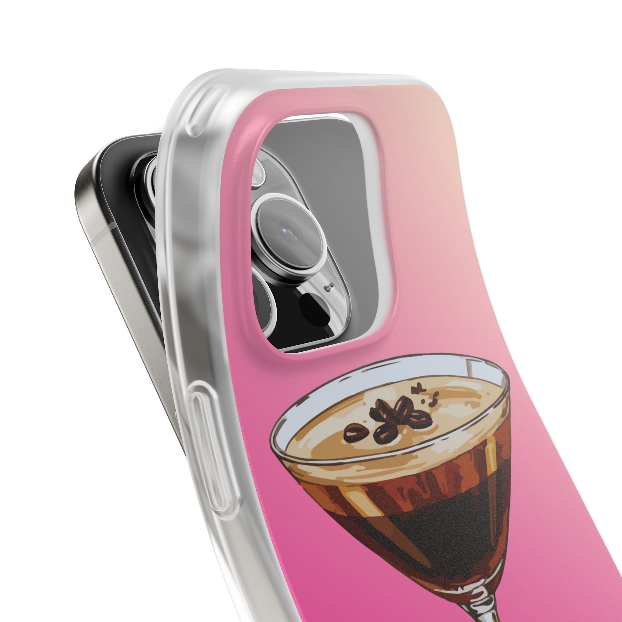 Espresso Martini Phone Case (Pink) - Stylish Cocktail iPhone 17/16/15 & Samsung A24