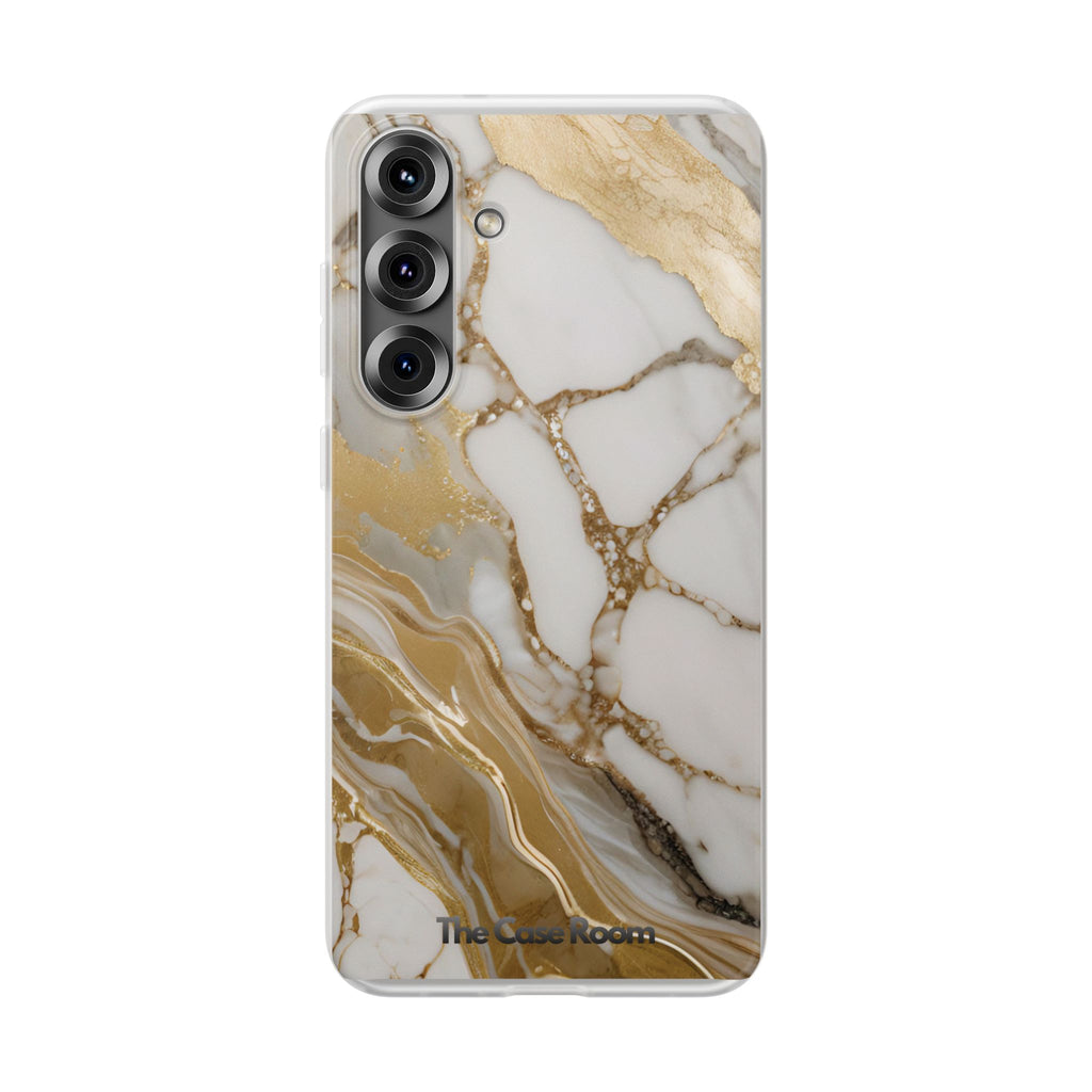 White Gold Marble Phone Case - iPhone 17/16/15 & Samsung A24