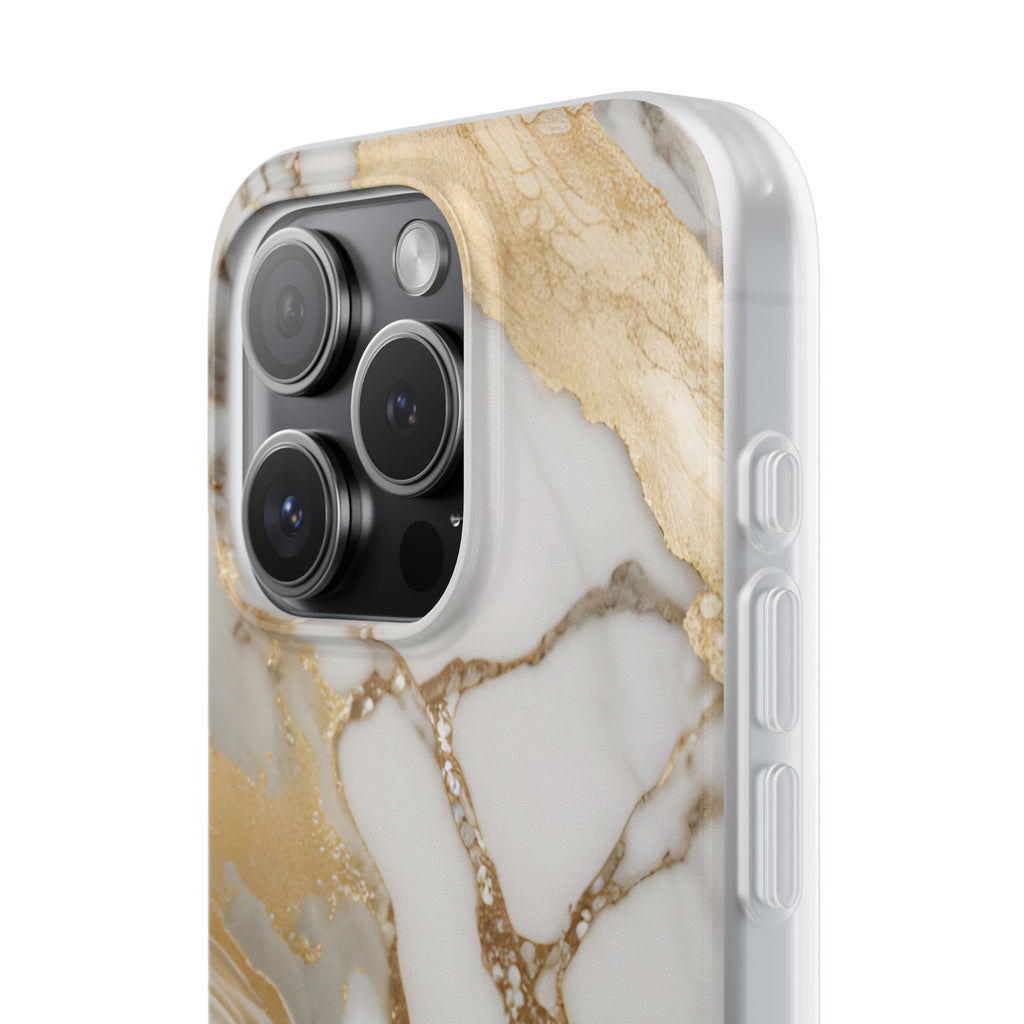White Gold Marble Phone Case - iPhone 17/16/15 & Samsung A24