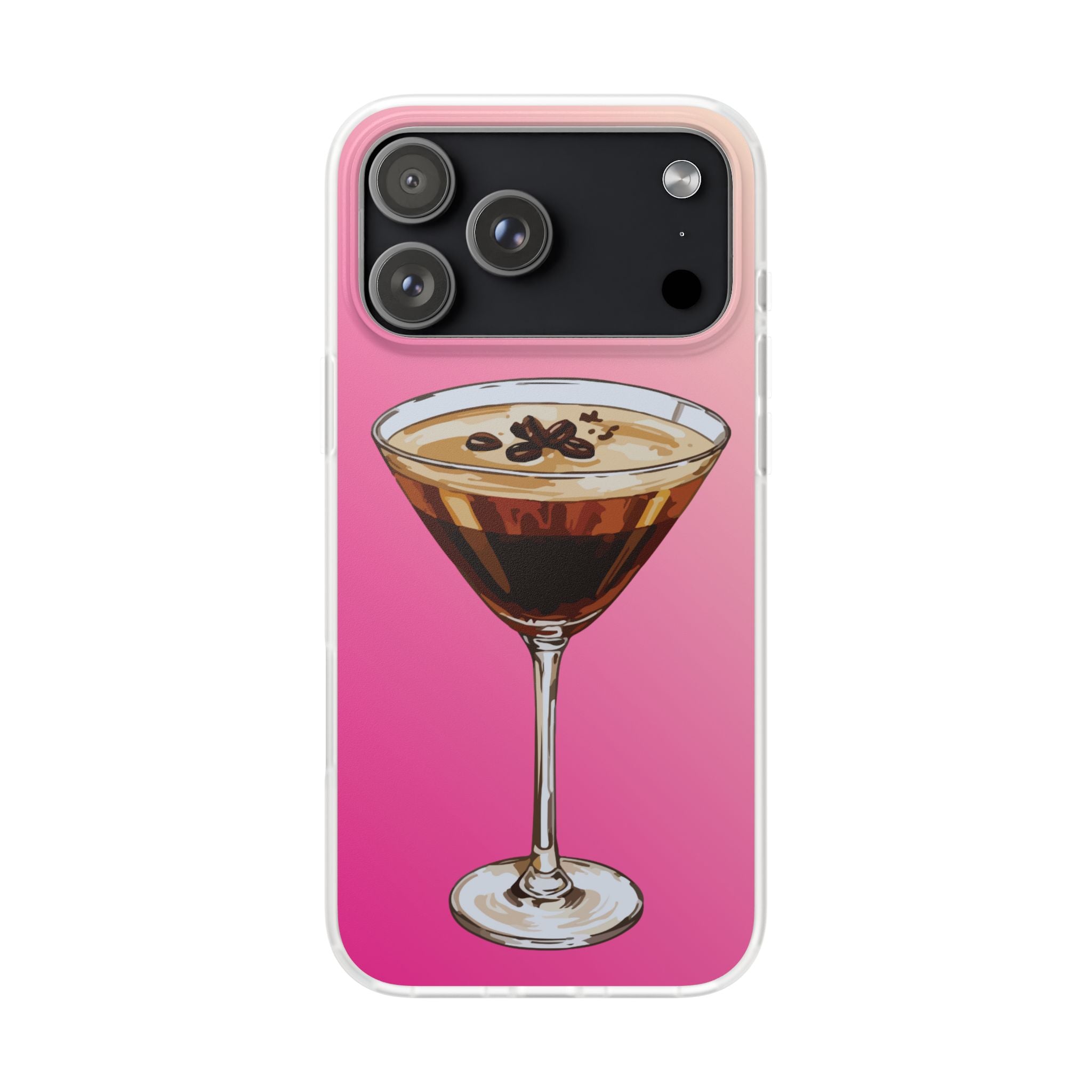 Espresso Martini Phone Case (Pink) - Stylish Cocktail iPhone 17/16/15 & Samsung A24