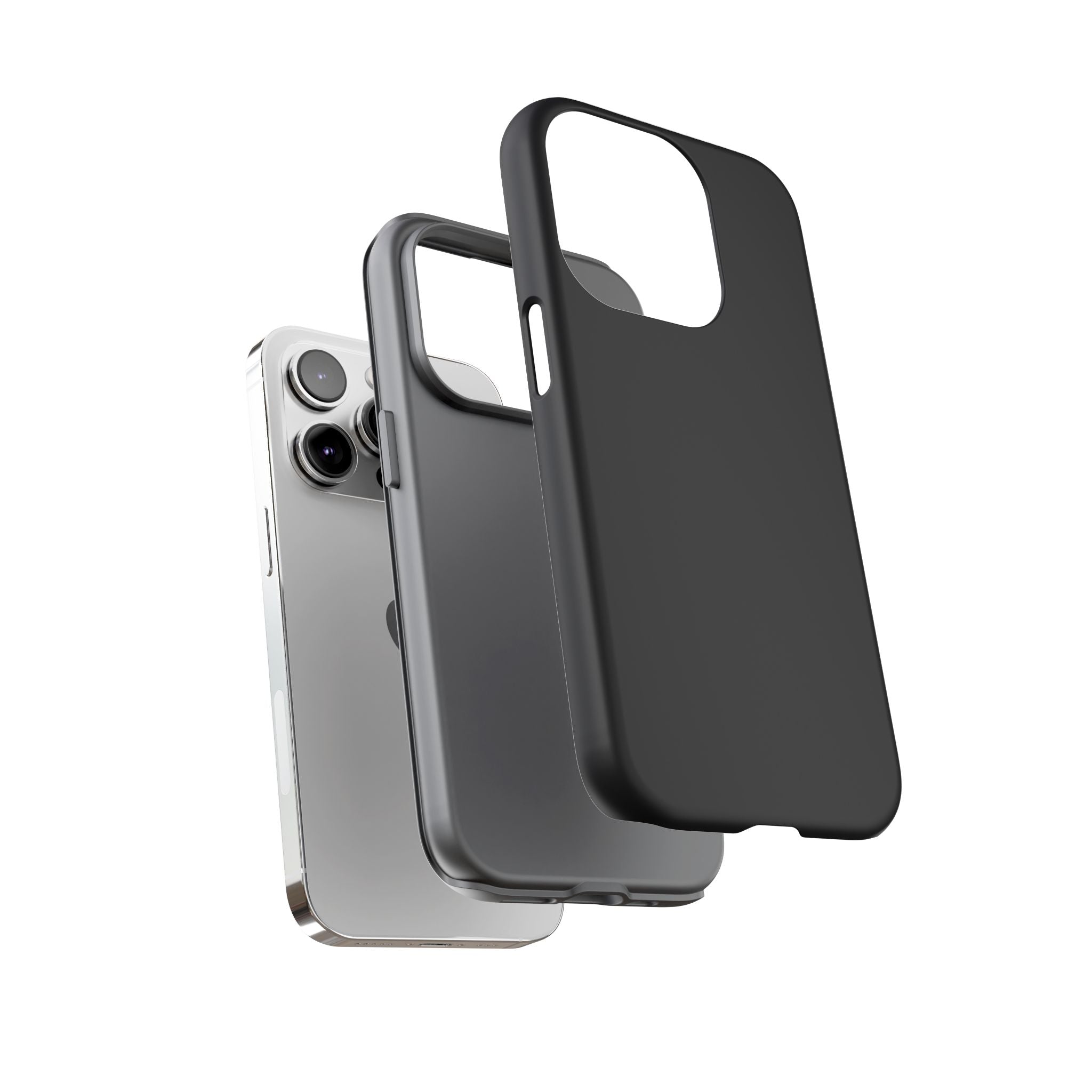 Tough iPhone Case (Space Black Matte/Glossy) - Shockproof Durable Protective Cover