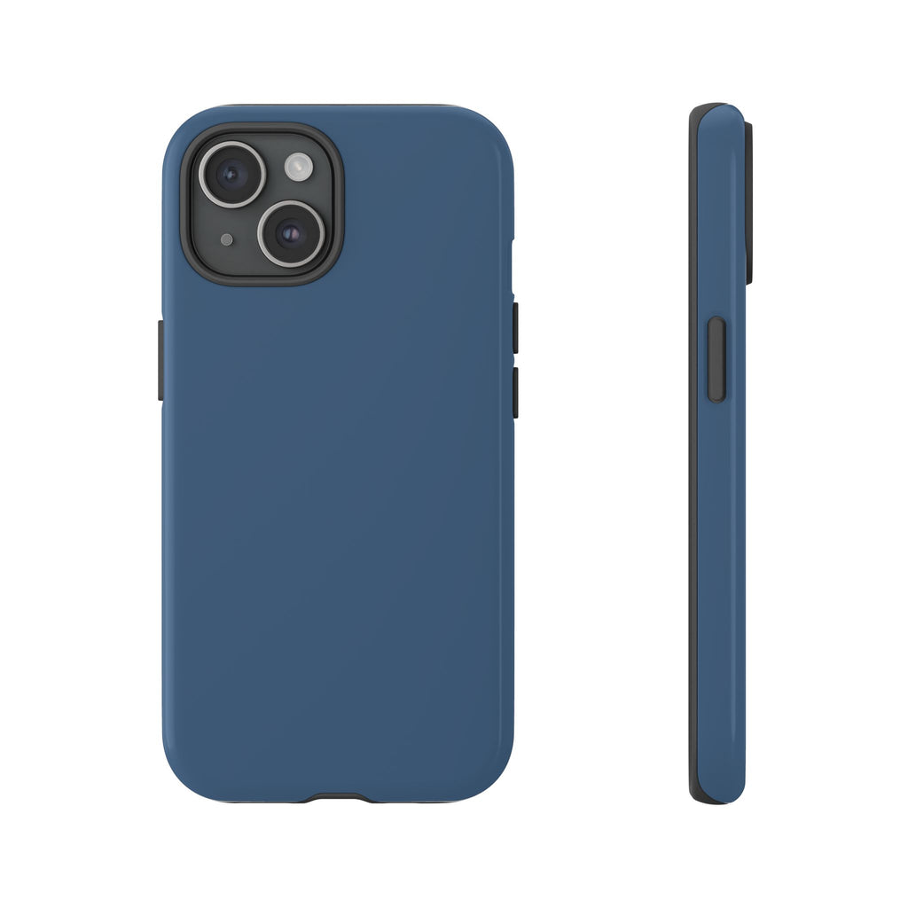 Tough iPhone Case (Deep Blue Matte/Glossy) - Shockproof Durable Protective Cover