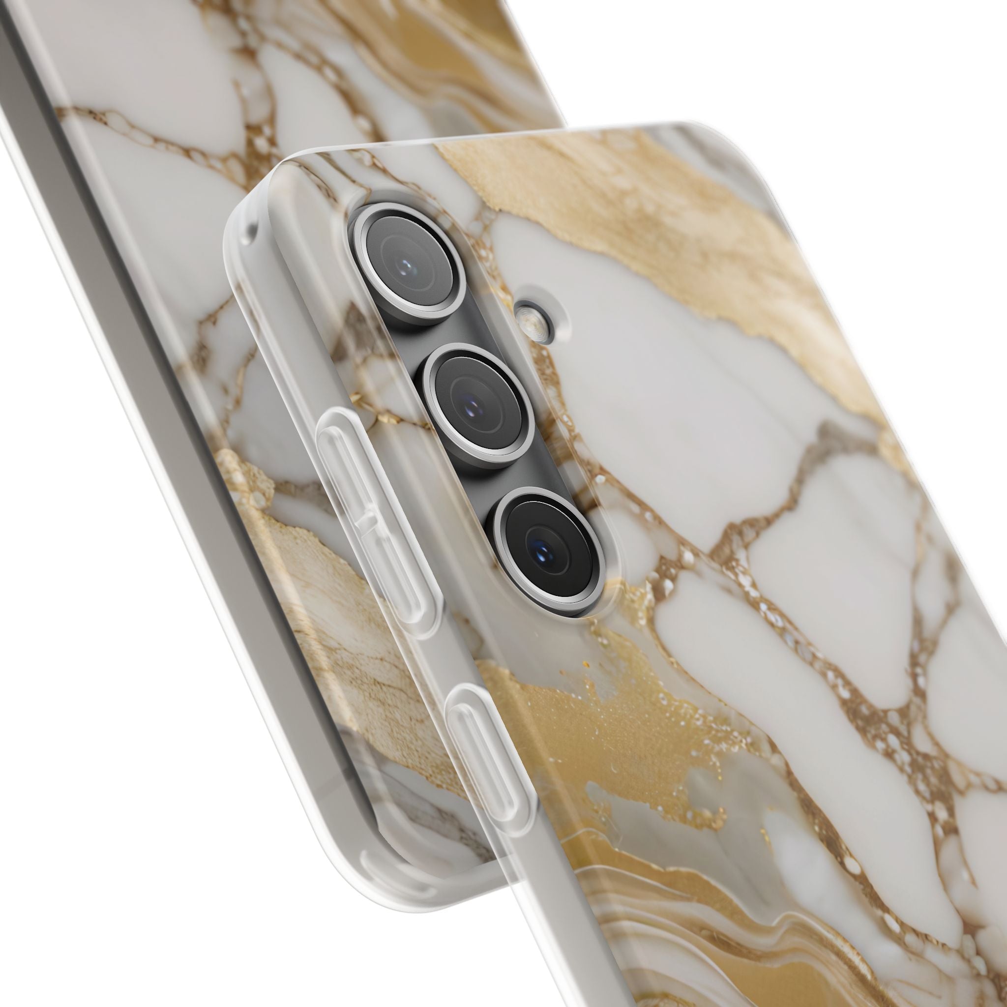 White Gold Marble Phone Case - iPhone 17/16/15 & Samsung A24