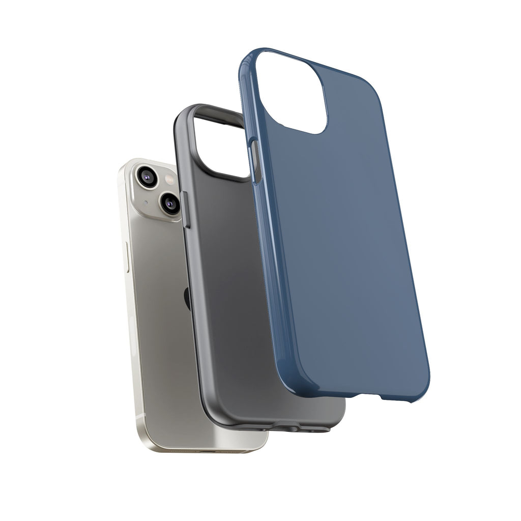 Tough iPhone Case (Deep Blue Matte/Glossy) - Shockproof Durable Protective Cover