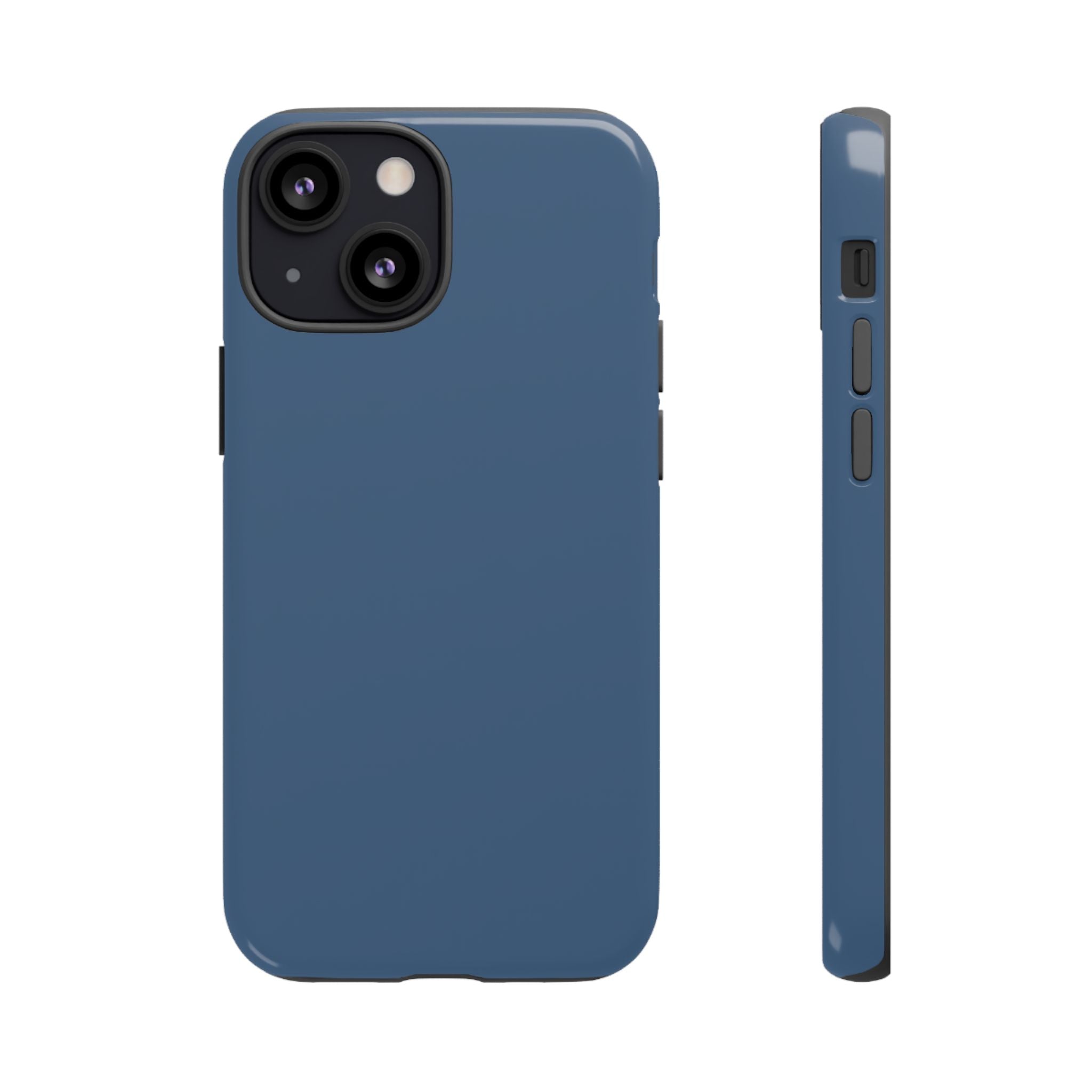 Tough iPhone Case (Deep Blue Matte/Glossy) - Shockproof Durable Protective Cover