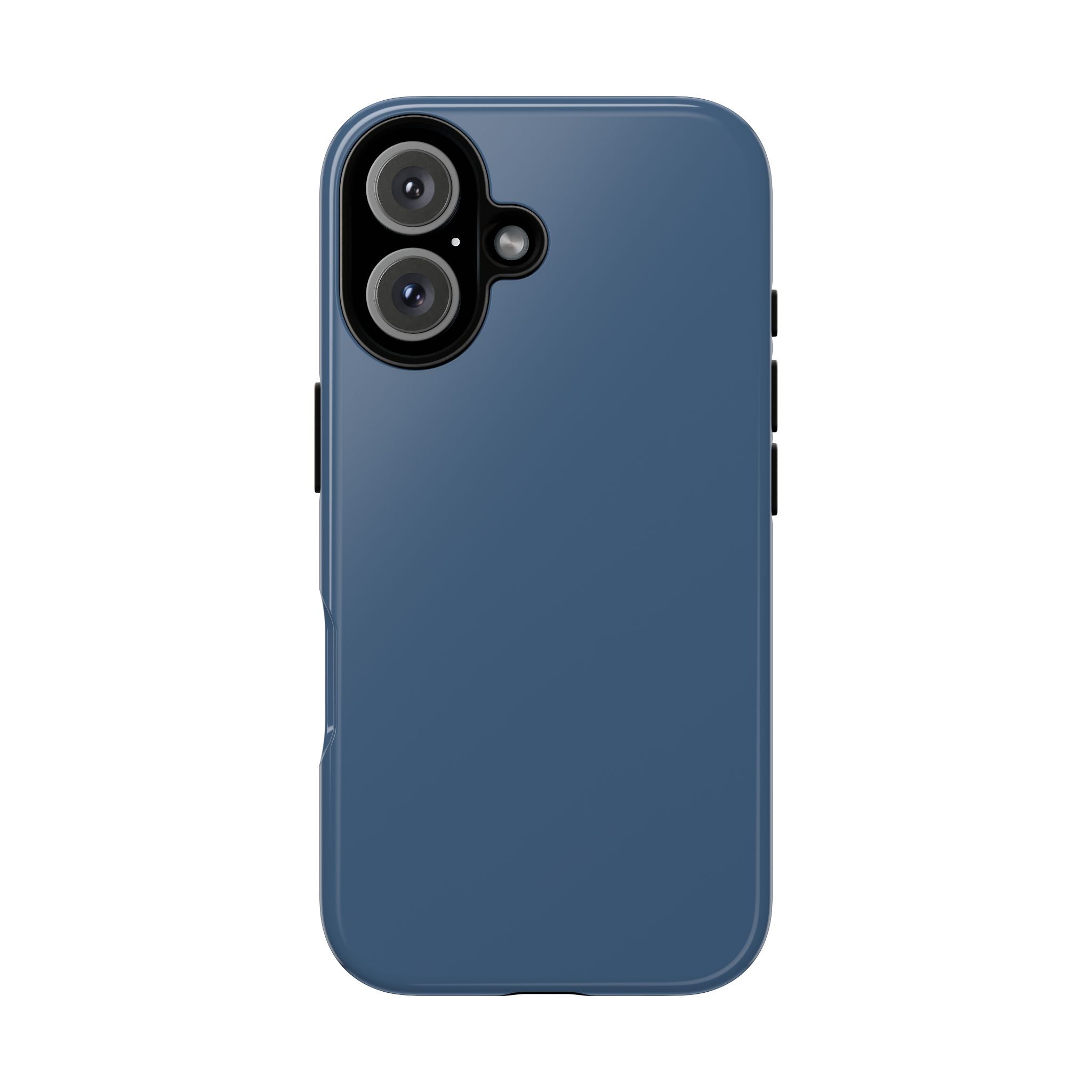 Tough iPhone Case (Deep Blue Matte/Glossy) - Shockproof Durable Protective Cover