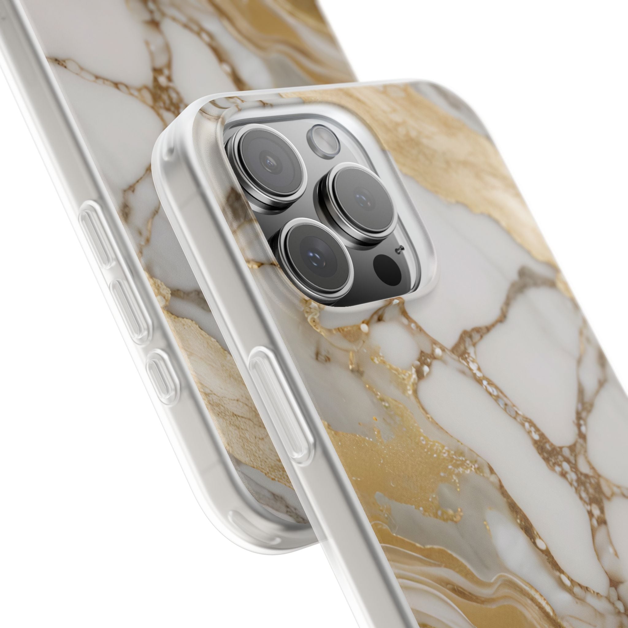 White Gold Marble Phone Case - iPhone 17/16/15 & Samsung A24