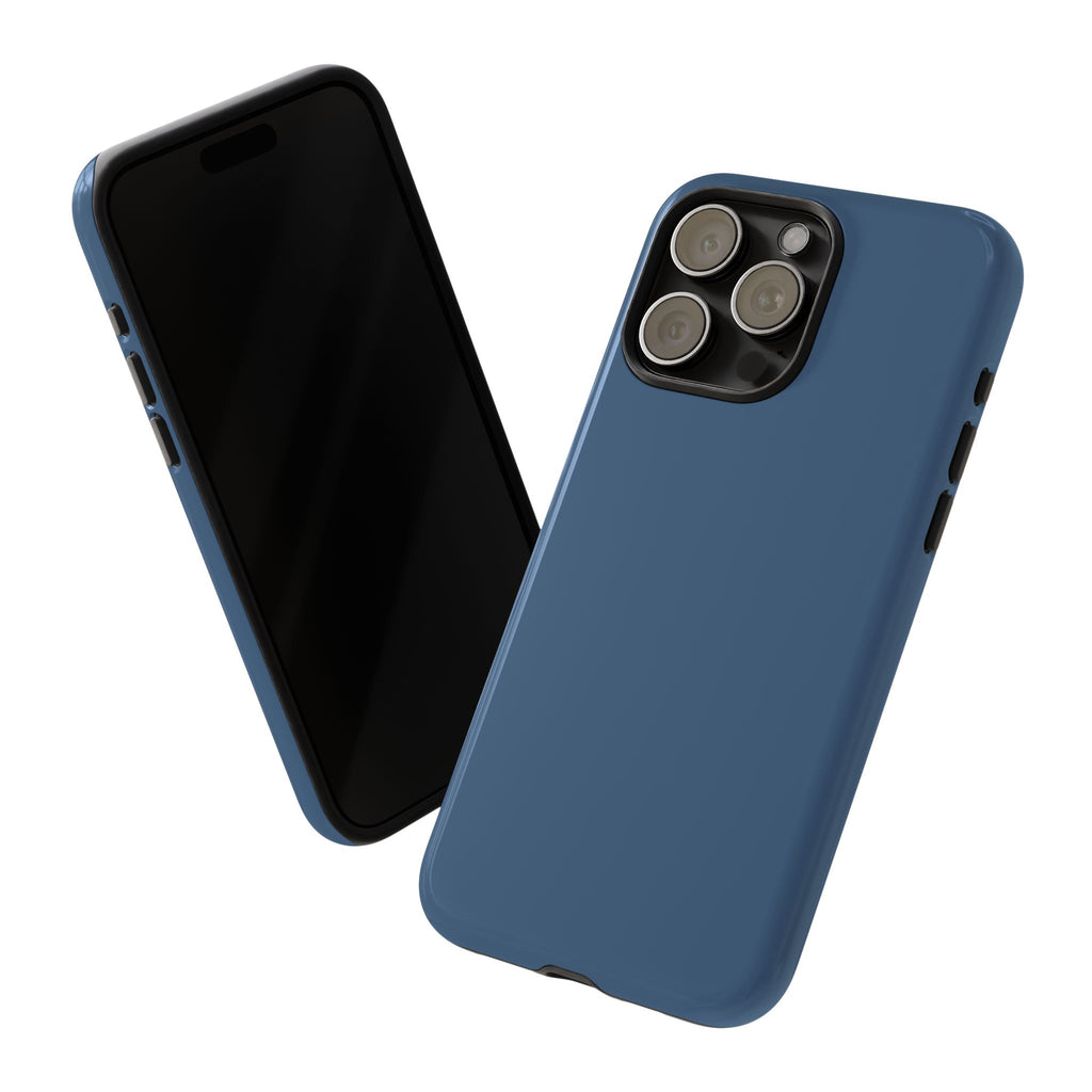 Tough iPhone Case (Deep Blue Matte/Glossy) - Shockproof Durable Protective Cover