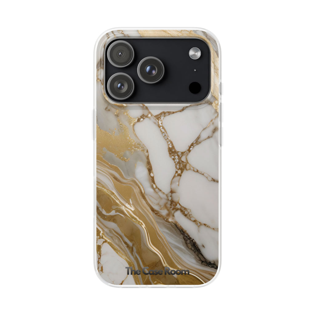 White Gold Marble Phone Case - iPhone 17/16/15 & Samsung A24
