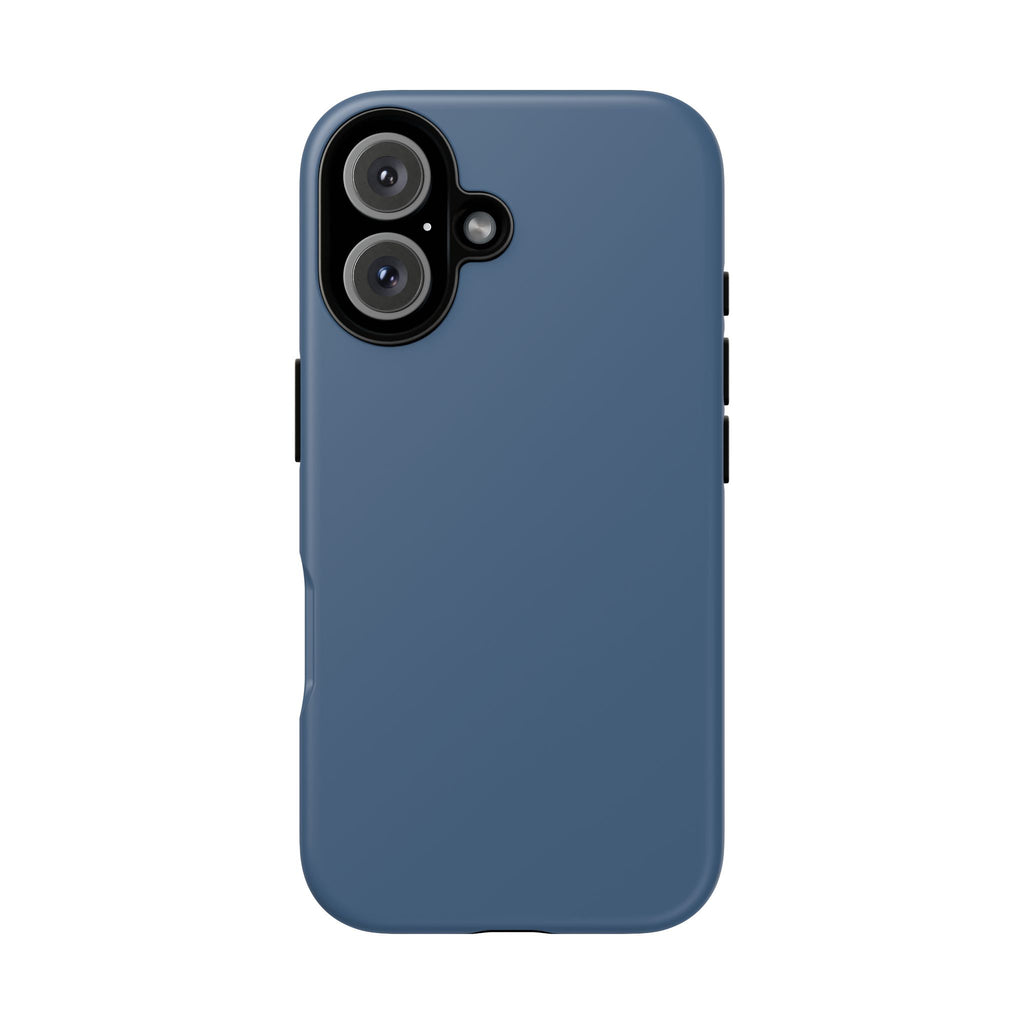 Tough iPhone Case (Deep Blue Matte/Glossy) - Shockproof Durable Protective Cover