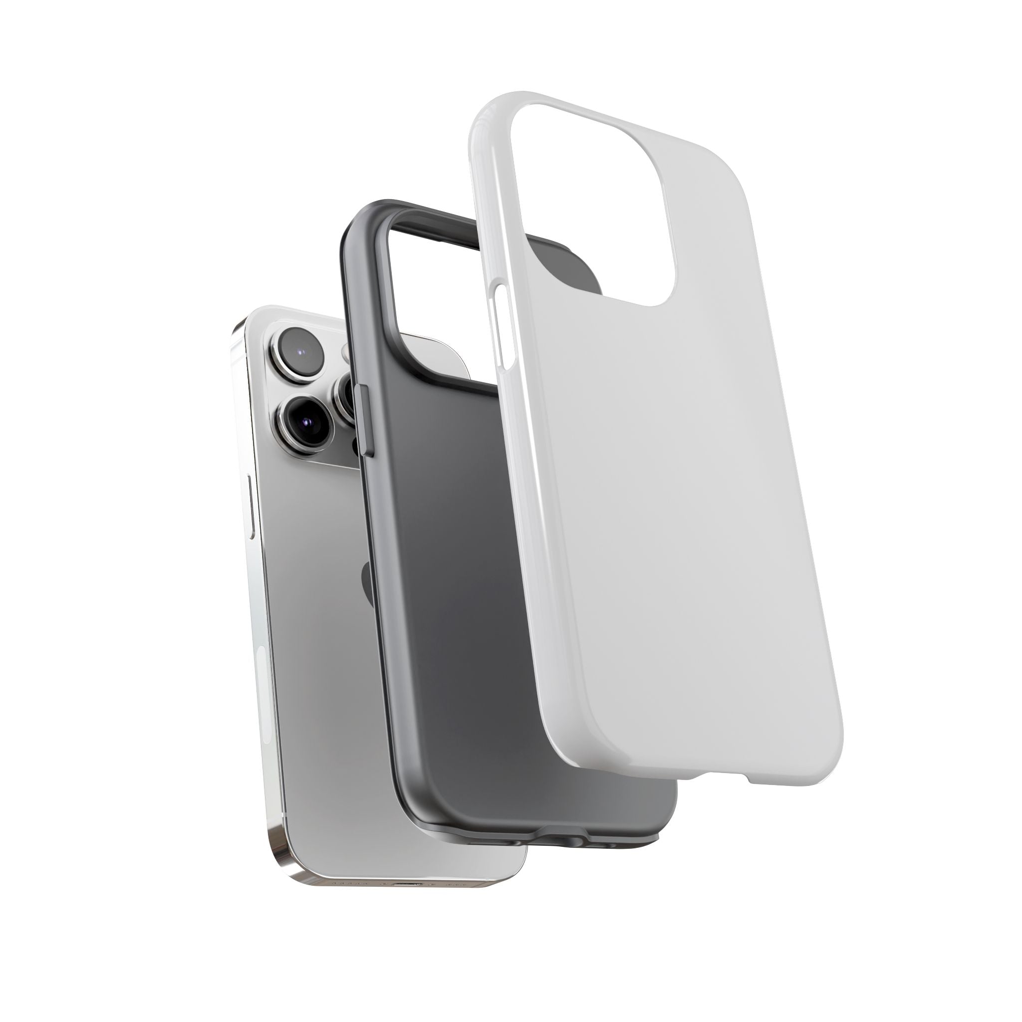 Tough iPhone Case (Silver Matte/Glossy) - Shockproof Durable Protective Cover
