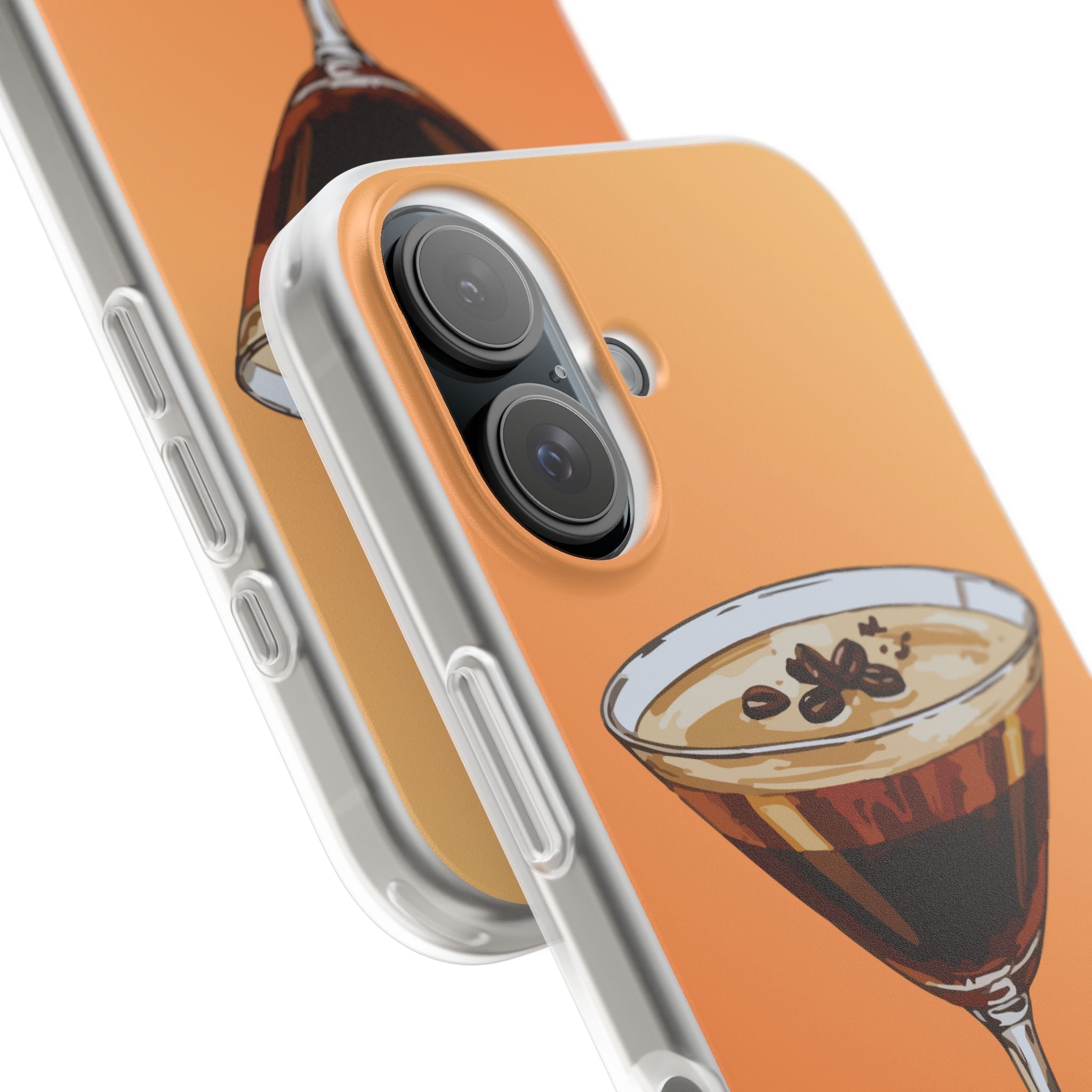 Espresso Martini Phone Case (Orange) - Stylish Cocktail iPhone 17/16/15 & Samsung A24