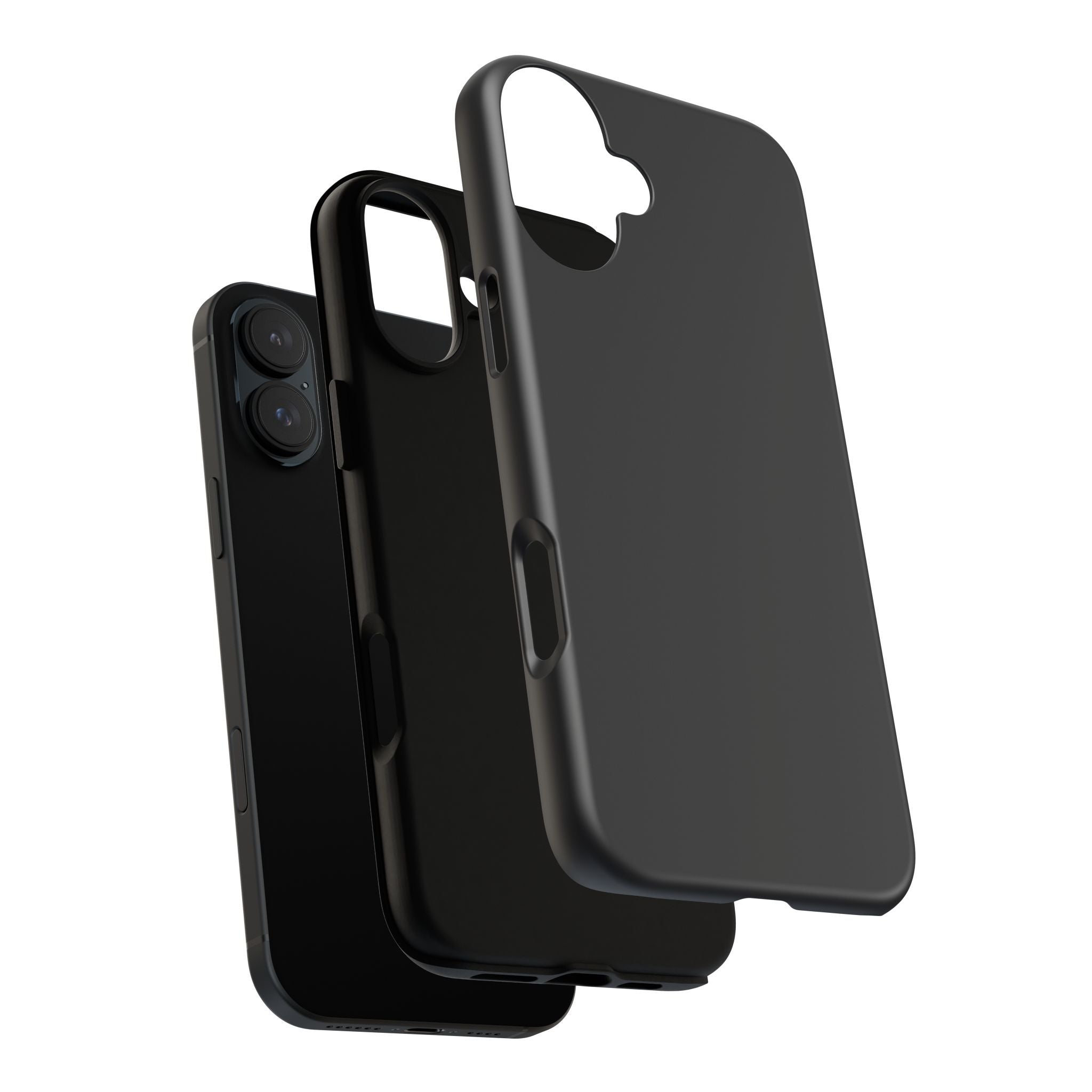 Tough iPhone Case (Space Black Matte/Glossy) - Shockproof Durable Protective Cover