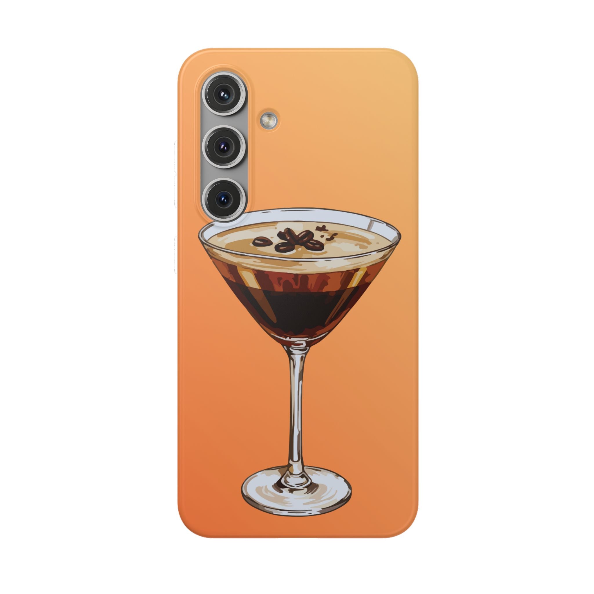 Espresso Martini Phone Case (Orange) - Stylish Cocktail iPhone 17/16/15 & Samsung A24