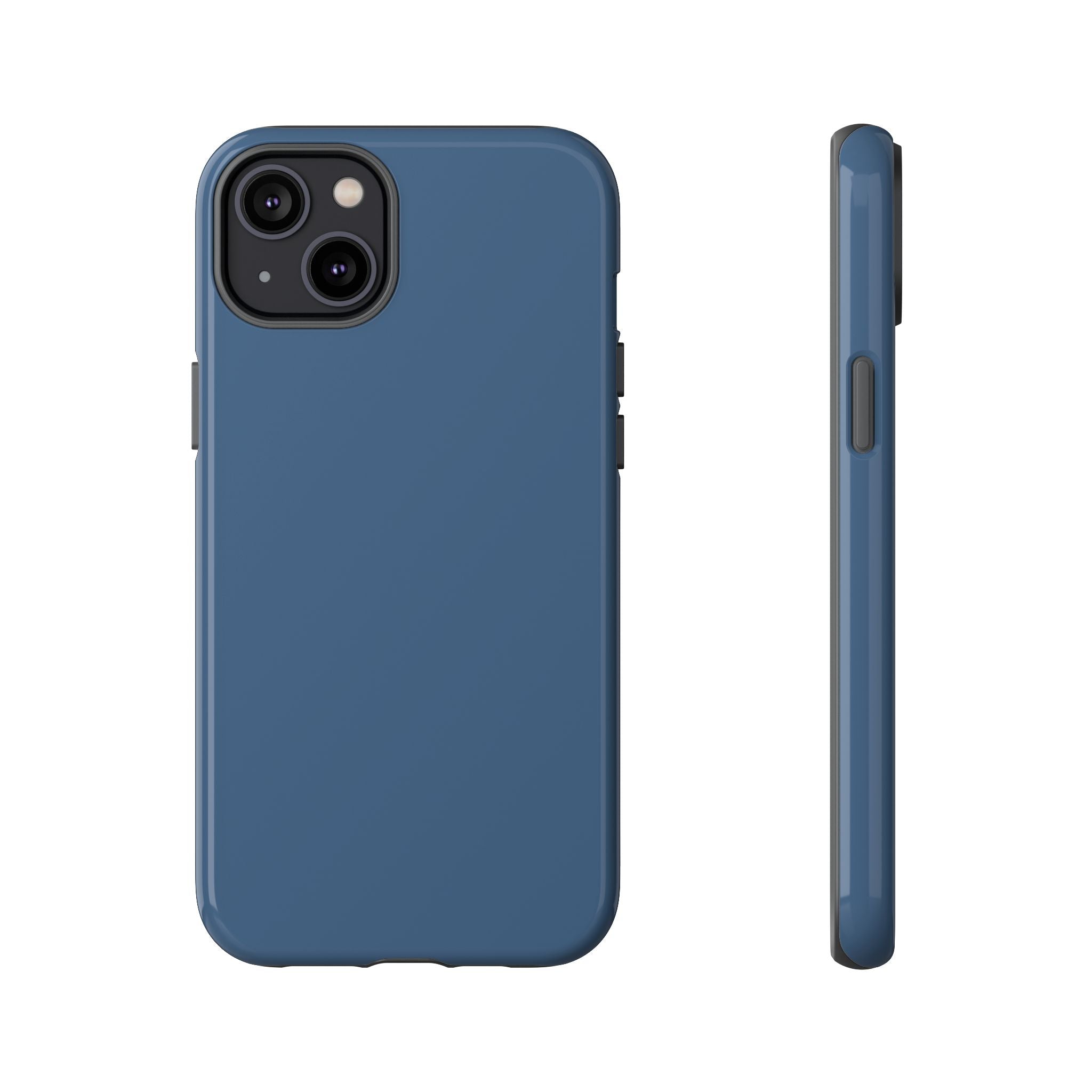 Tough iPhone Case (Deep Blue Matte/Glossy) - Shockproof Durable Protective Cover