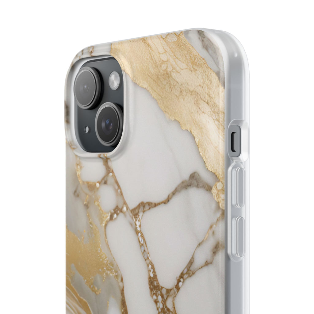 White Gold Marble Phone Case - iPhone 17/16/15 & Samsung A24