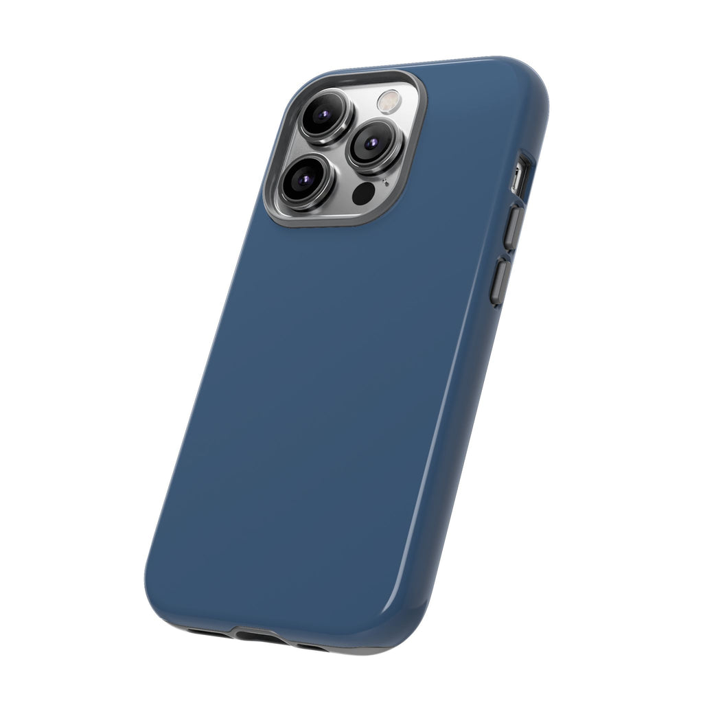 Tough iPhone Case (Deep Blue Matte/Glossy) - Shockproof Durable Protective Cover