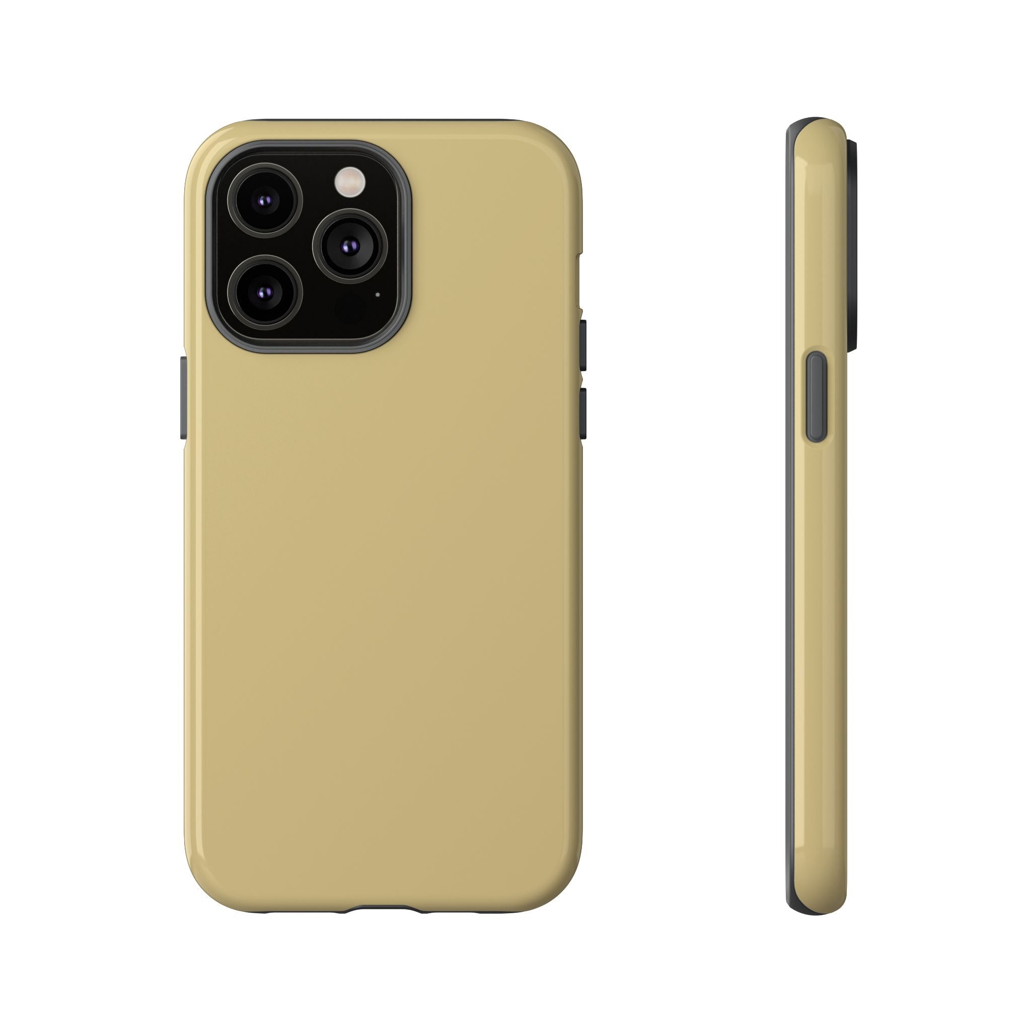 Tough iPhone Case (Gold Matte/Glossy) - Shockproof Durable Protective Cover