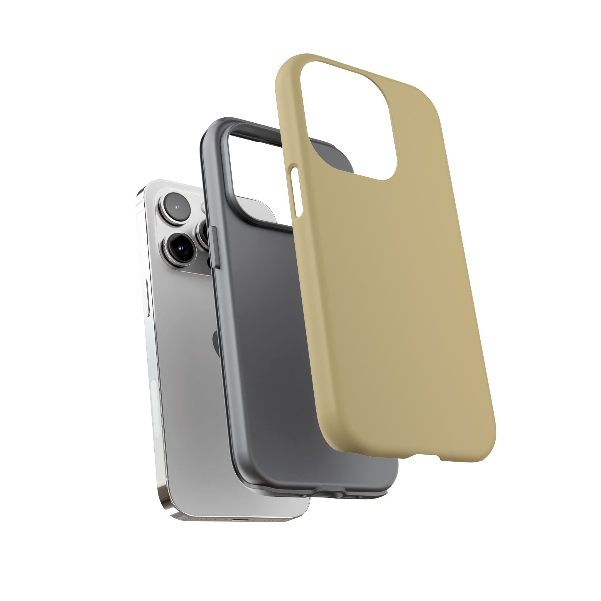 Tough iPhone Case (Gold Matte/Glossy) - Shockproof Durable Protective Cover