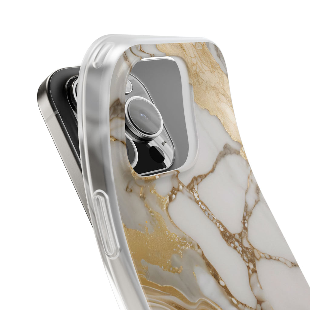 White Gold Marble Phone Case - iPhone 17/16/15 & Samsung A24