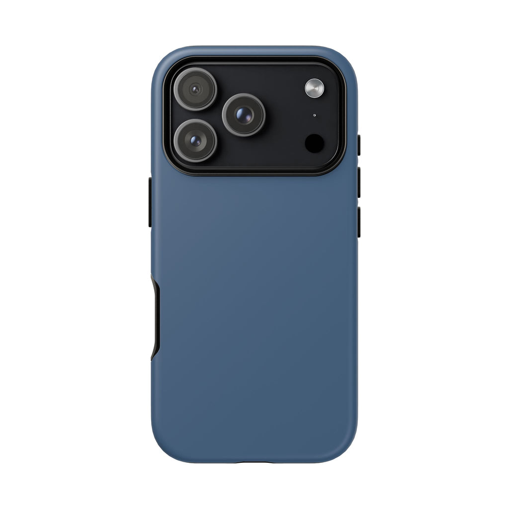 Tough iPhone Case (Deep Blue Matte/Glossy) - Shockproof Durable Protective Cover