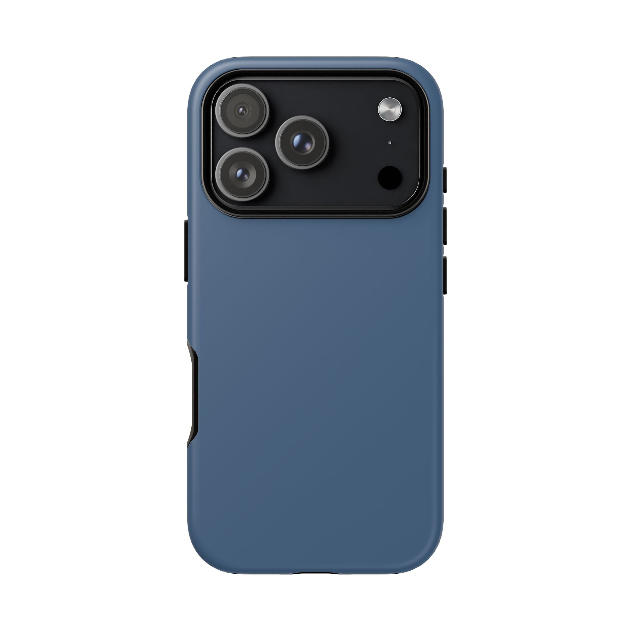 Tough iPhone Case (Deep Blue Matte/Glossy) - Shockproof Durable Protective Cover