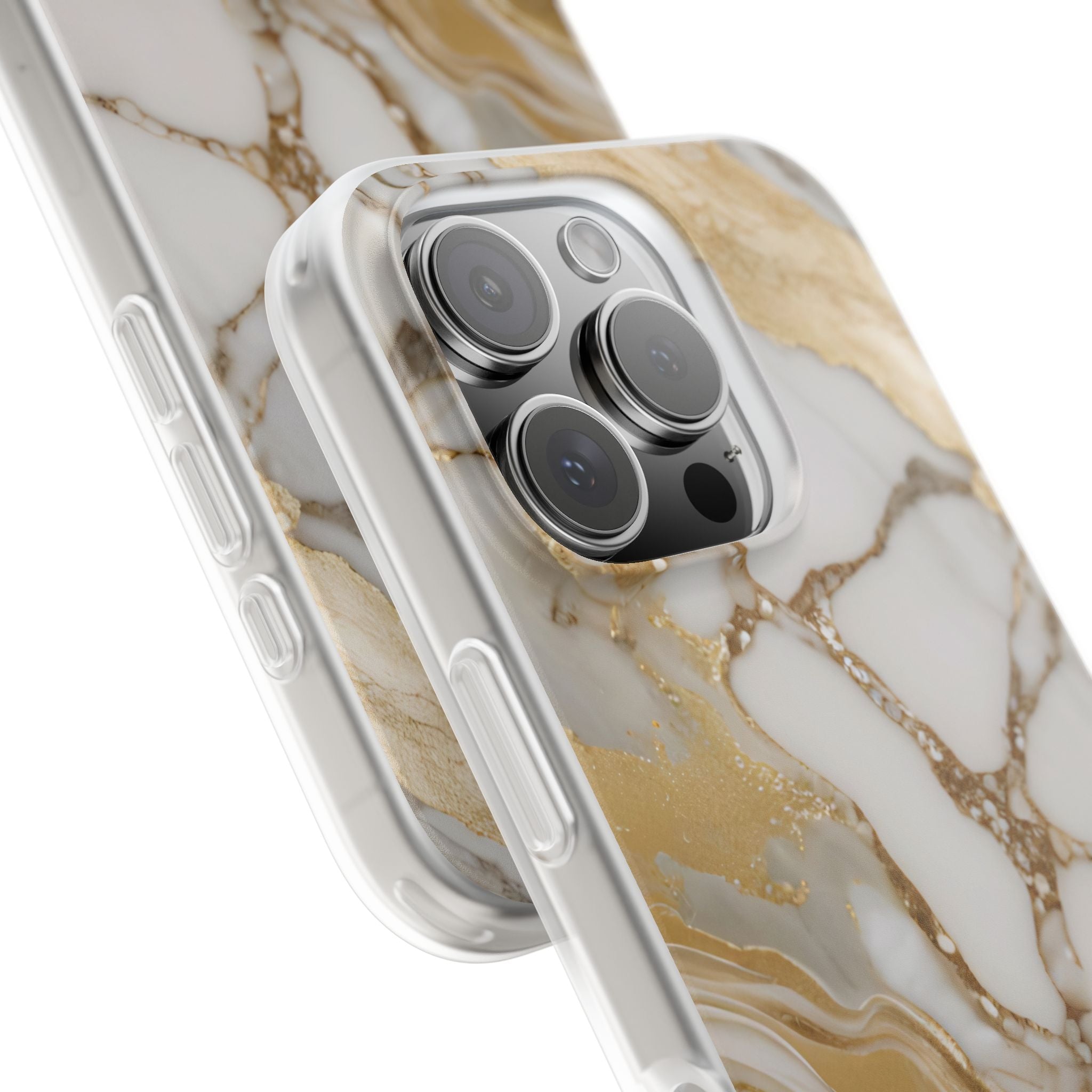 White Gold Marble Phone Case - iPhone 17/16/15 & Samsung A24