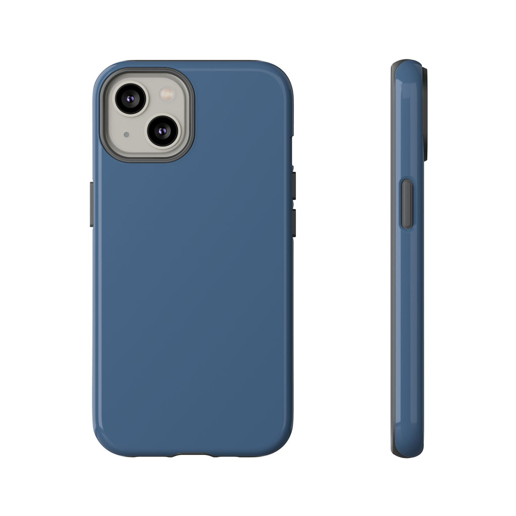 Tough iPhone Case (Deep Blue Matte/Glossy) - Shockproof Durable Protective Cover