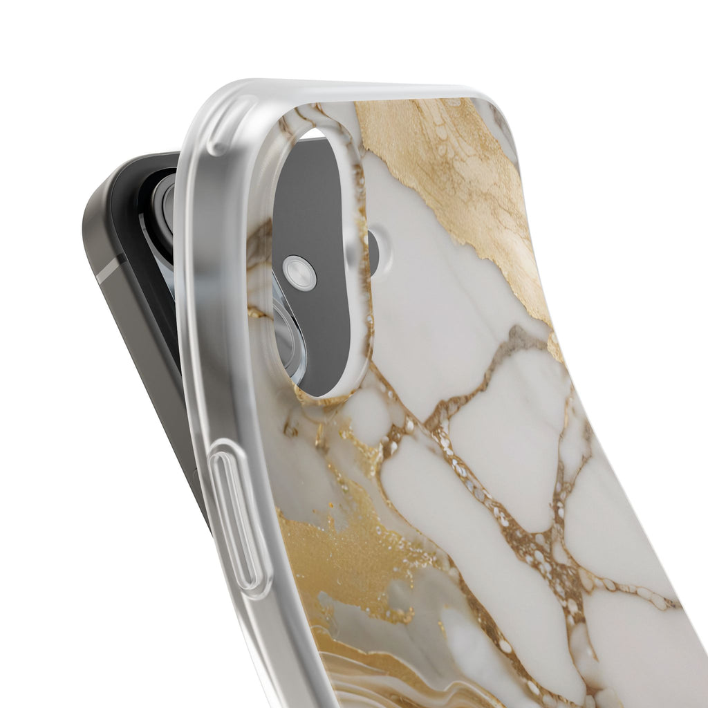 White Gold Marble Phone Case - iPhone 17/16/15 & Samsung A24