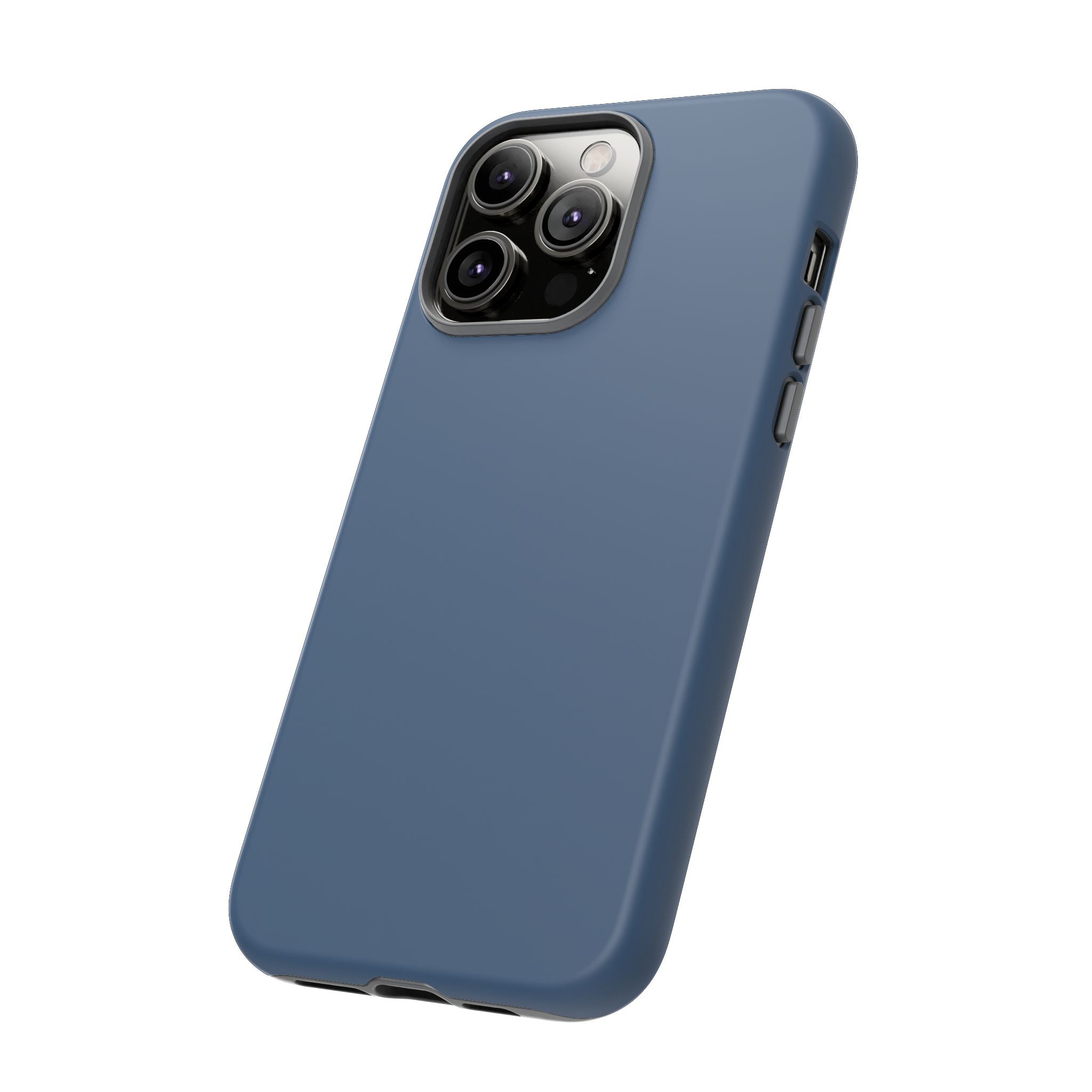 Tough iPhone Case (Deep Blue Matte/Glossy) - Shockproof Durable Protective Cover