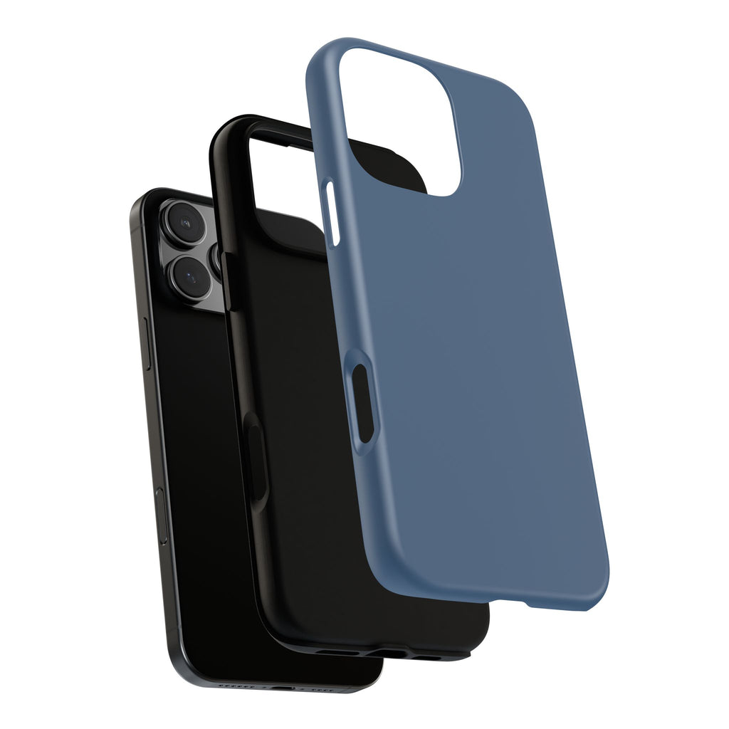 Tough iPhone Case (Deep Blue Matte/Glossy) - Shockproof Durable Protective Cover