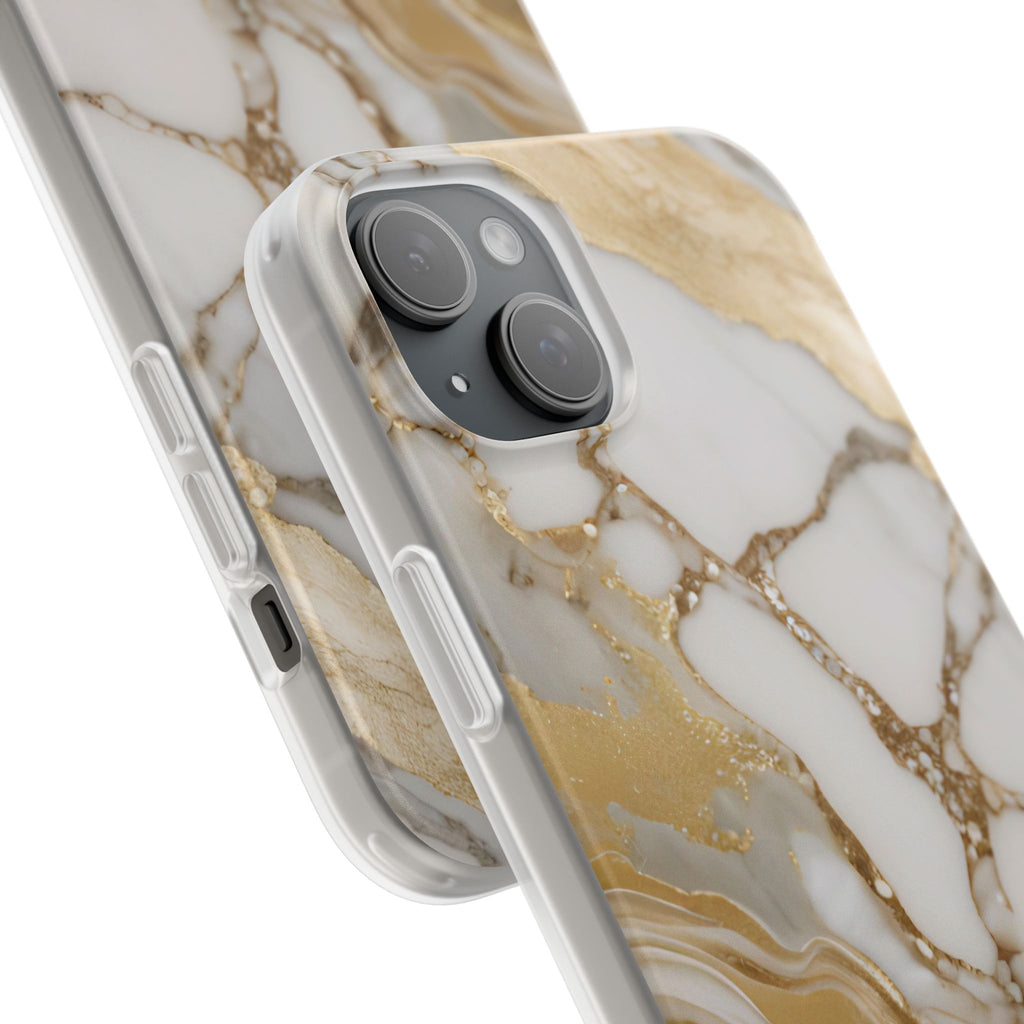 White Gold Marble Phone Case - iPhone 17/16/15 & Samsung A24