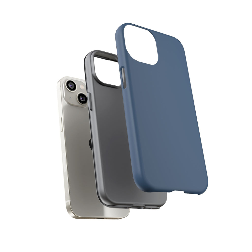 Tough iPhone Case (Deep Blue Matte/Glossy) - Shockproof Durable Protective Cover