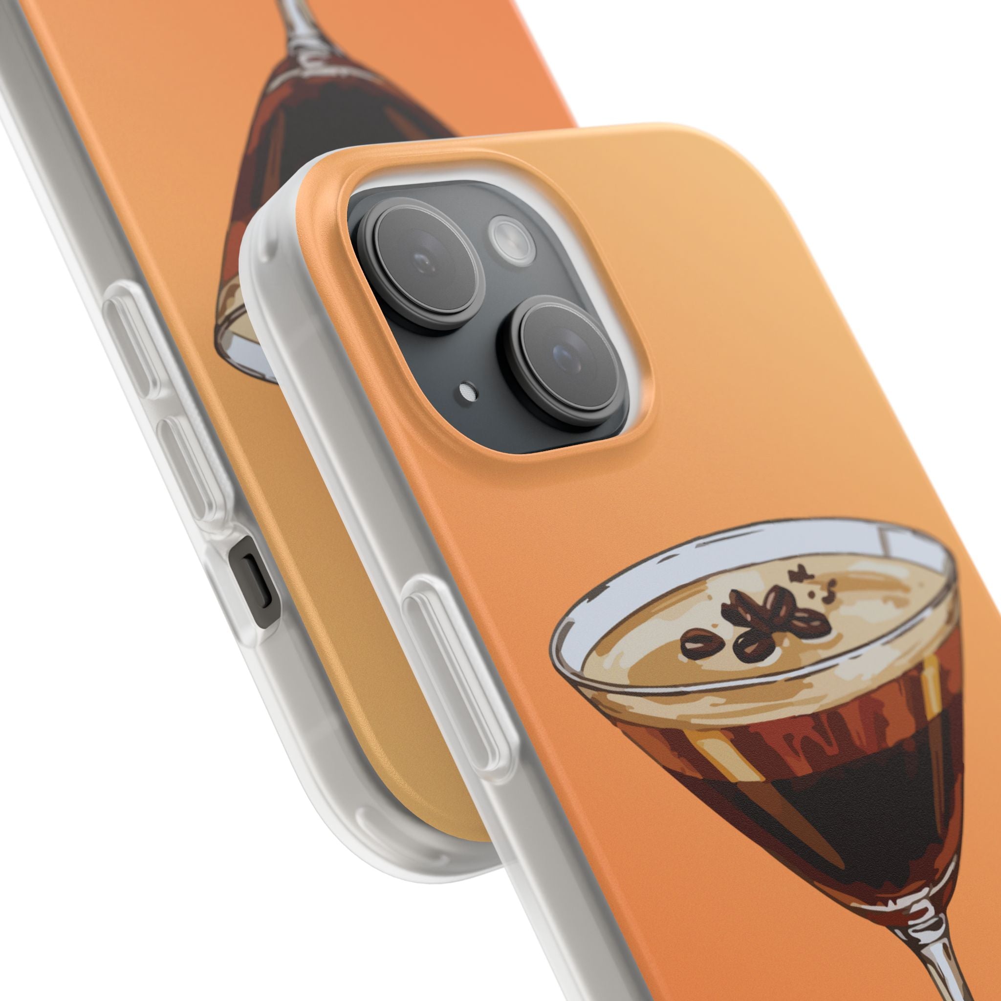 Espresso Martini Phone Case (Orange) - Stylish Cocktail iPhone 17/16/15 & Samsung A24