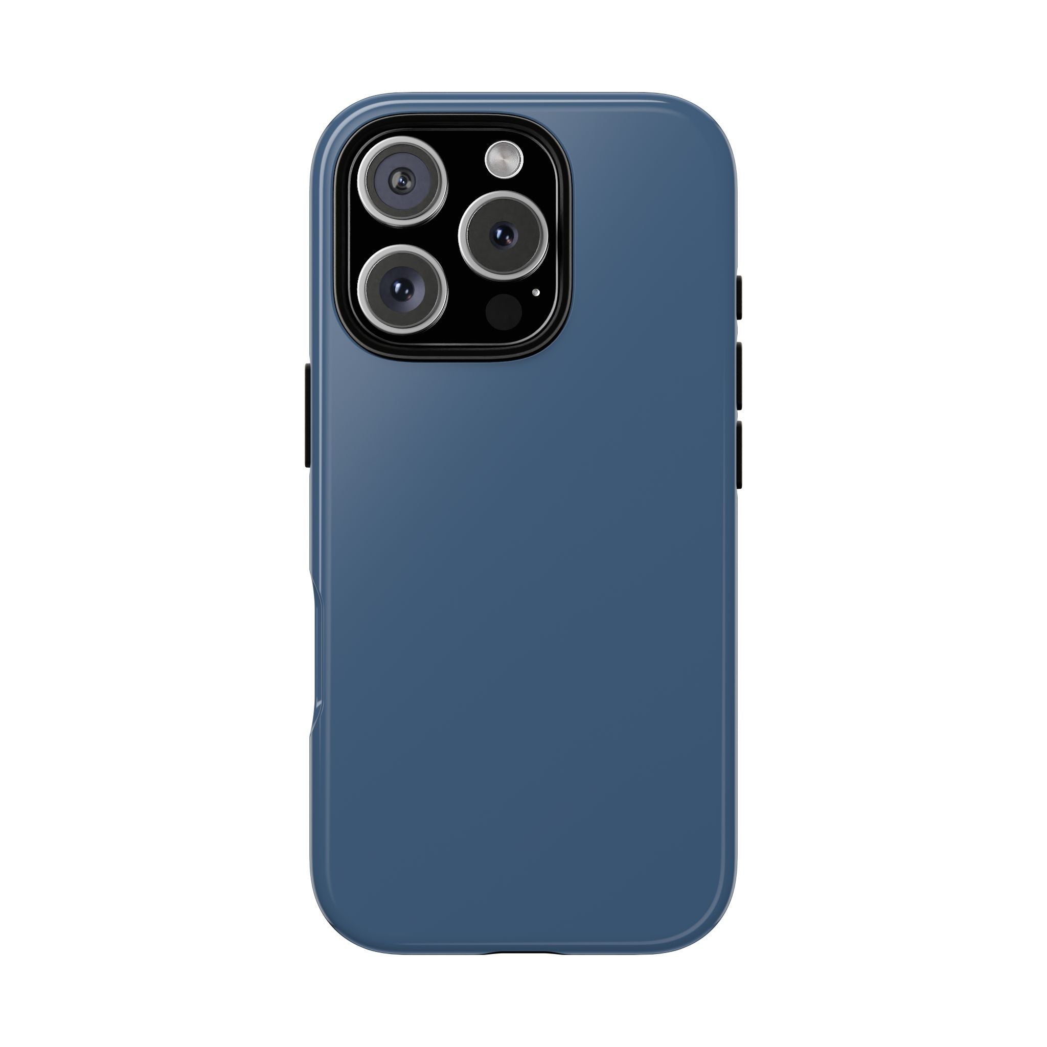 Tough iPhone Case (Deep Blue Matte/Glossy) - Shockproof Durable Protective Cover