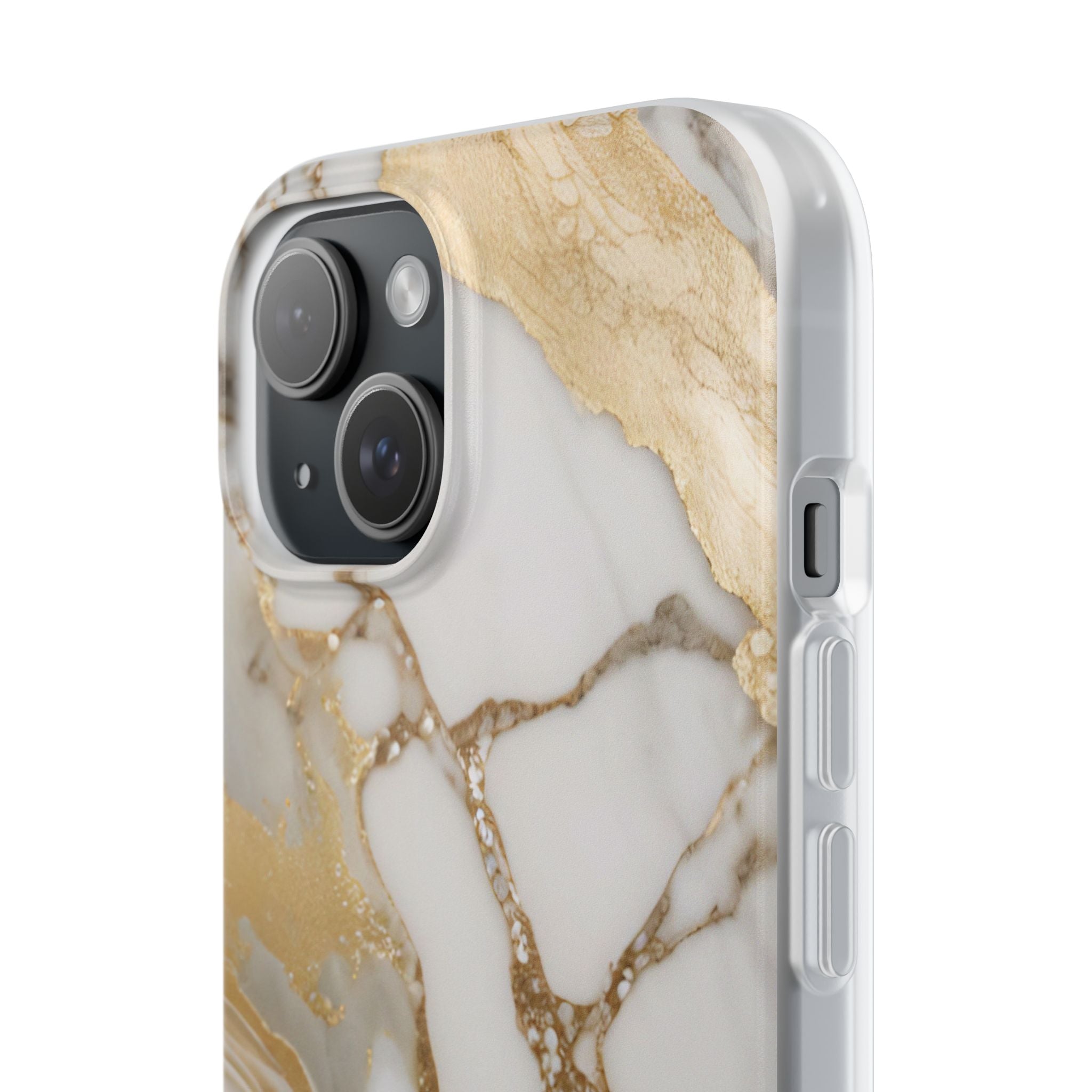 White Gold Marble Phone Case - iPhone 17/16/15 & Samsung A24