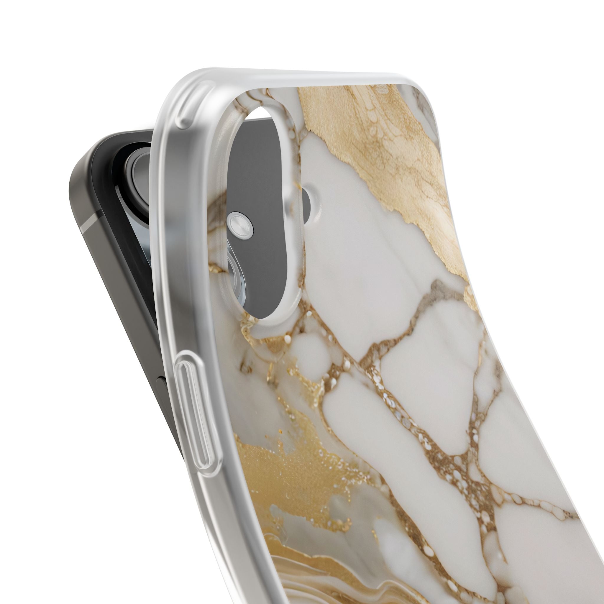 White Gold Marble Phone Case - iPhone 17/16/15 & Samsung A24